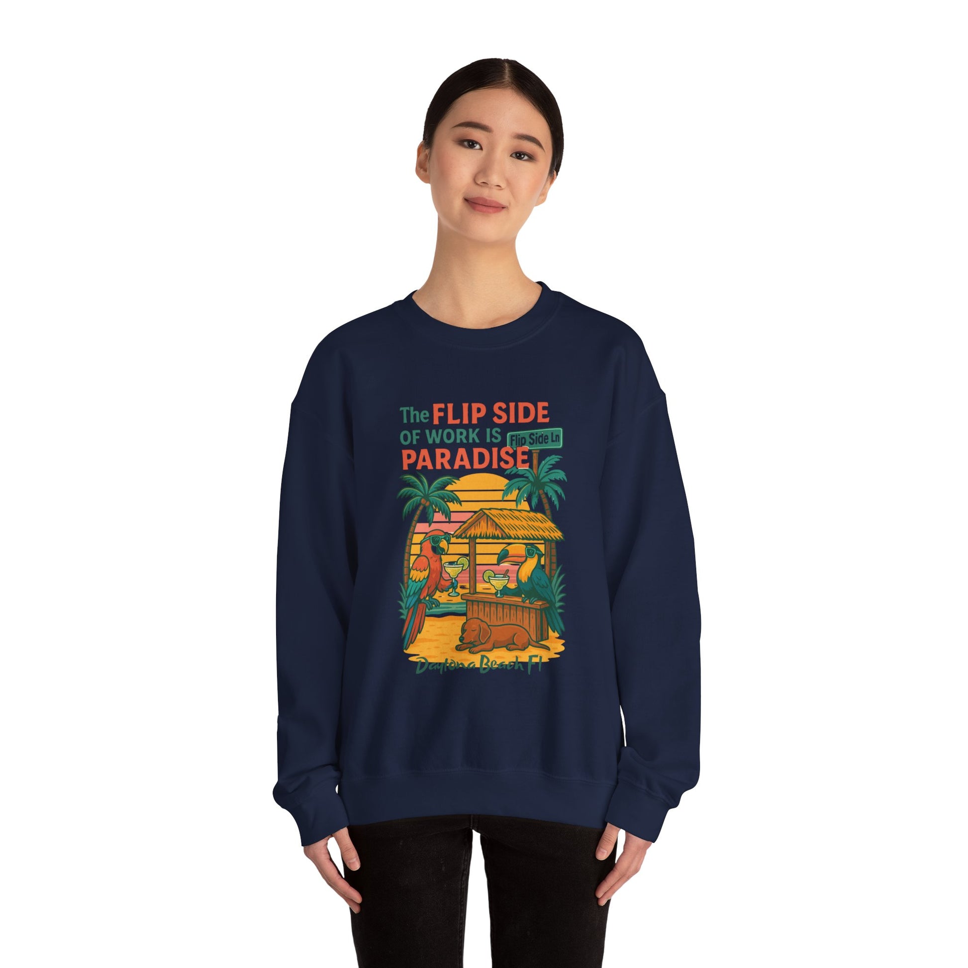 Flip side ln  Crewneck Sweatshirt - Jimmy Buffet Style