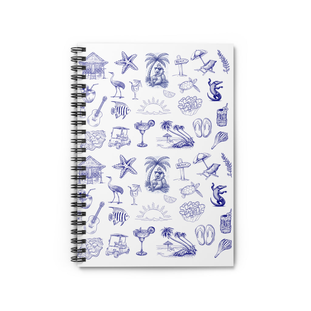 Tropical Spiral Notebook - Ruled Line, Beach Journal