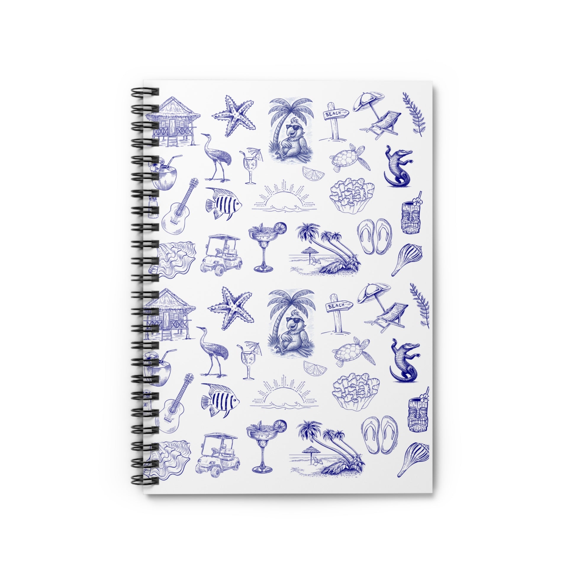 Tropical Spiral Notebook - Ruled Line, Beach Journal