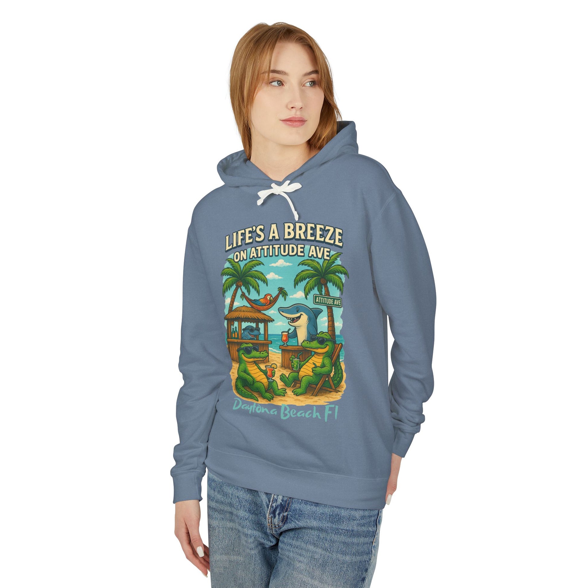 Attitude Ave Lightweight Comfort Colors Hoodie - Jimmy Buffet Style
