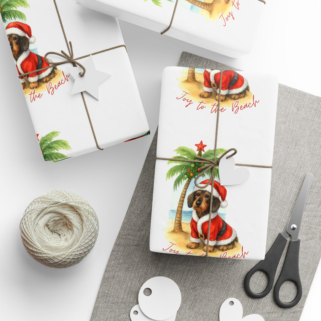 Christmas Puppy & Palm Tree Wrapping Paper – Joyful Holiday Gift Wrap