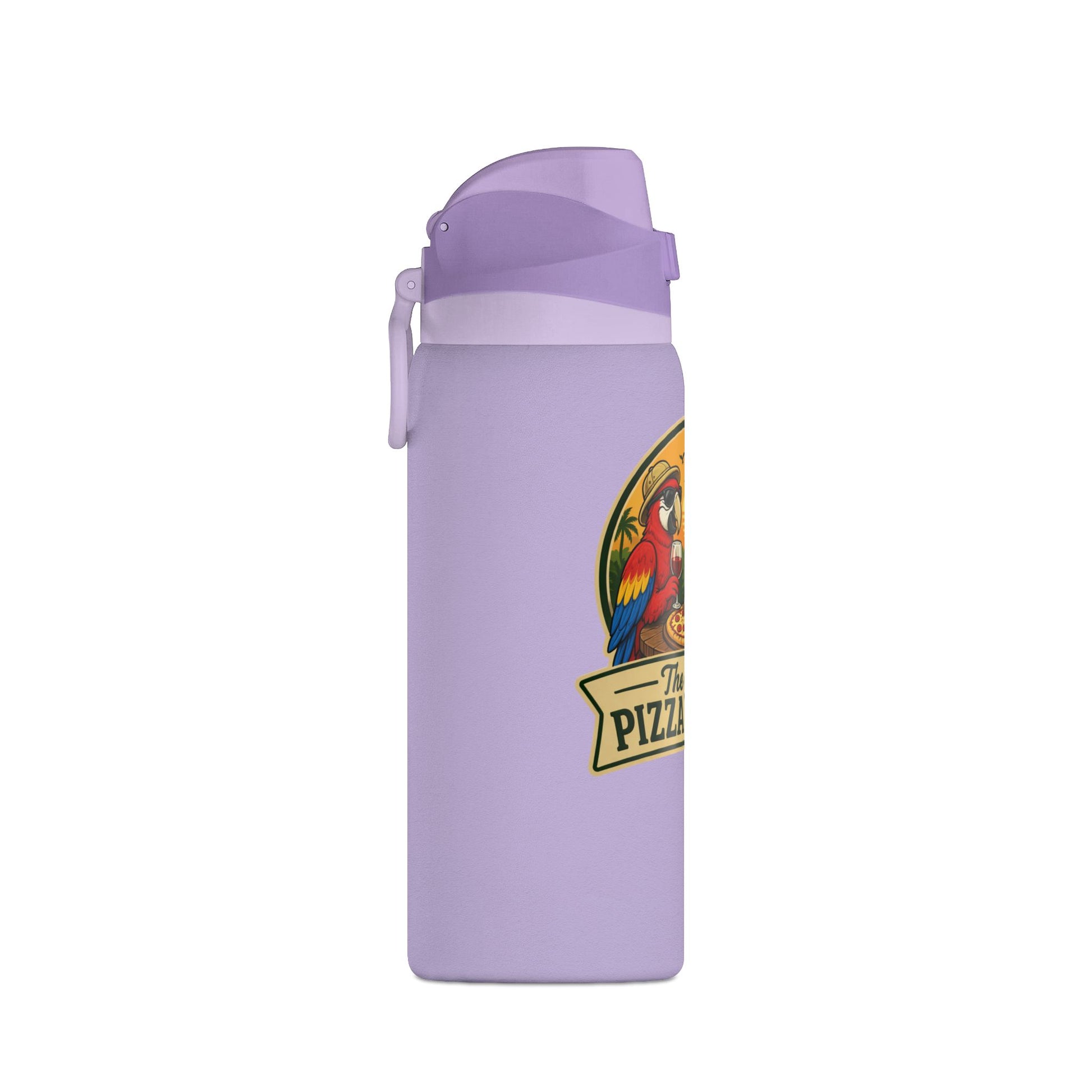 Insulated Water Bottle — "The Great Pizza Safari" Parrot Design, 32 oz