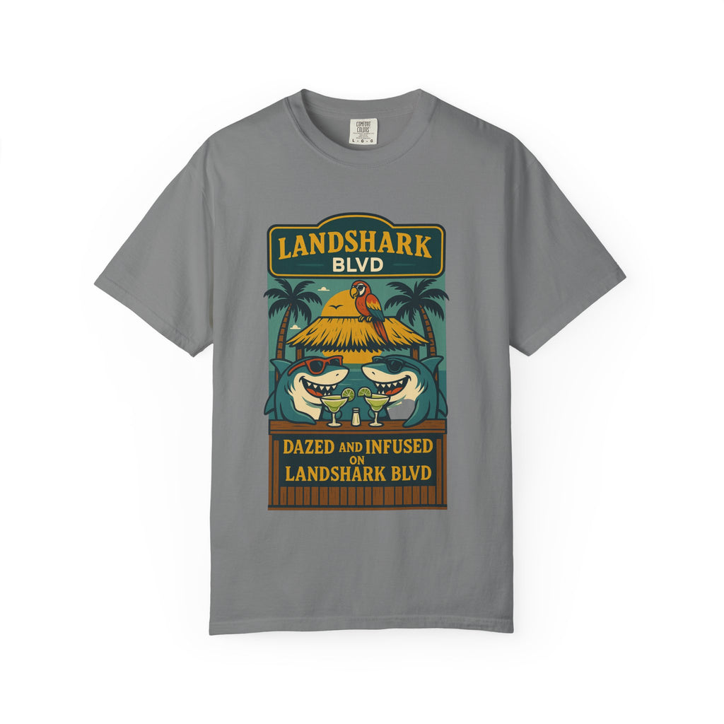 Landshark BLVD  design  T-Shirt, Summer Vibes Tee, Beachwear, Vacation Shirt, Funny Graphic Tee, Unisex Casual Wear