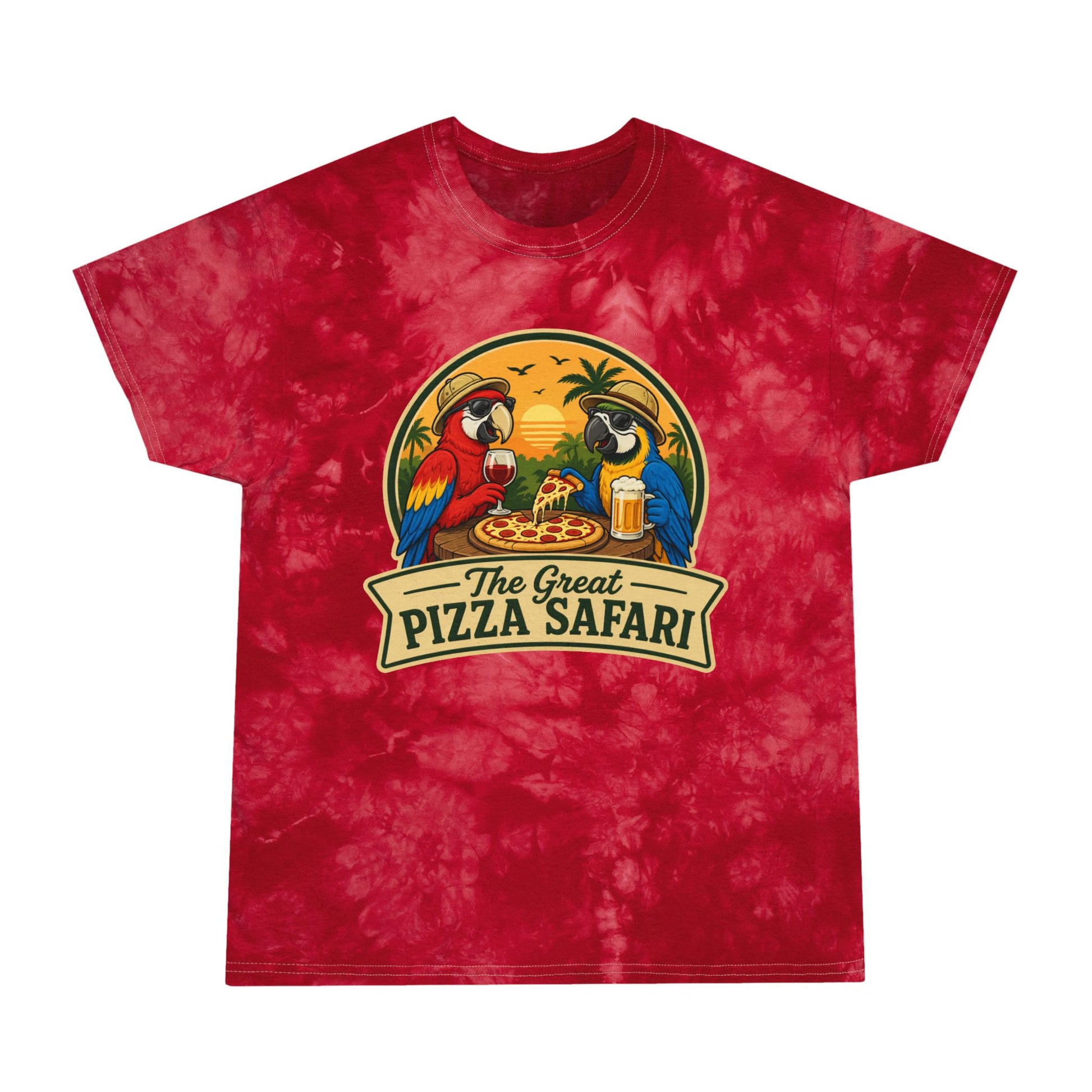 Tie-Dye Tee — "The Great Pizza Safari" Graphic T-Shirt