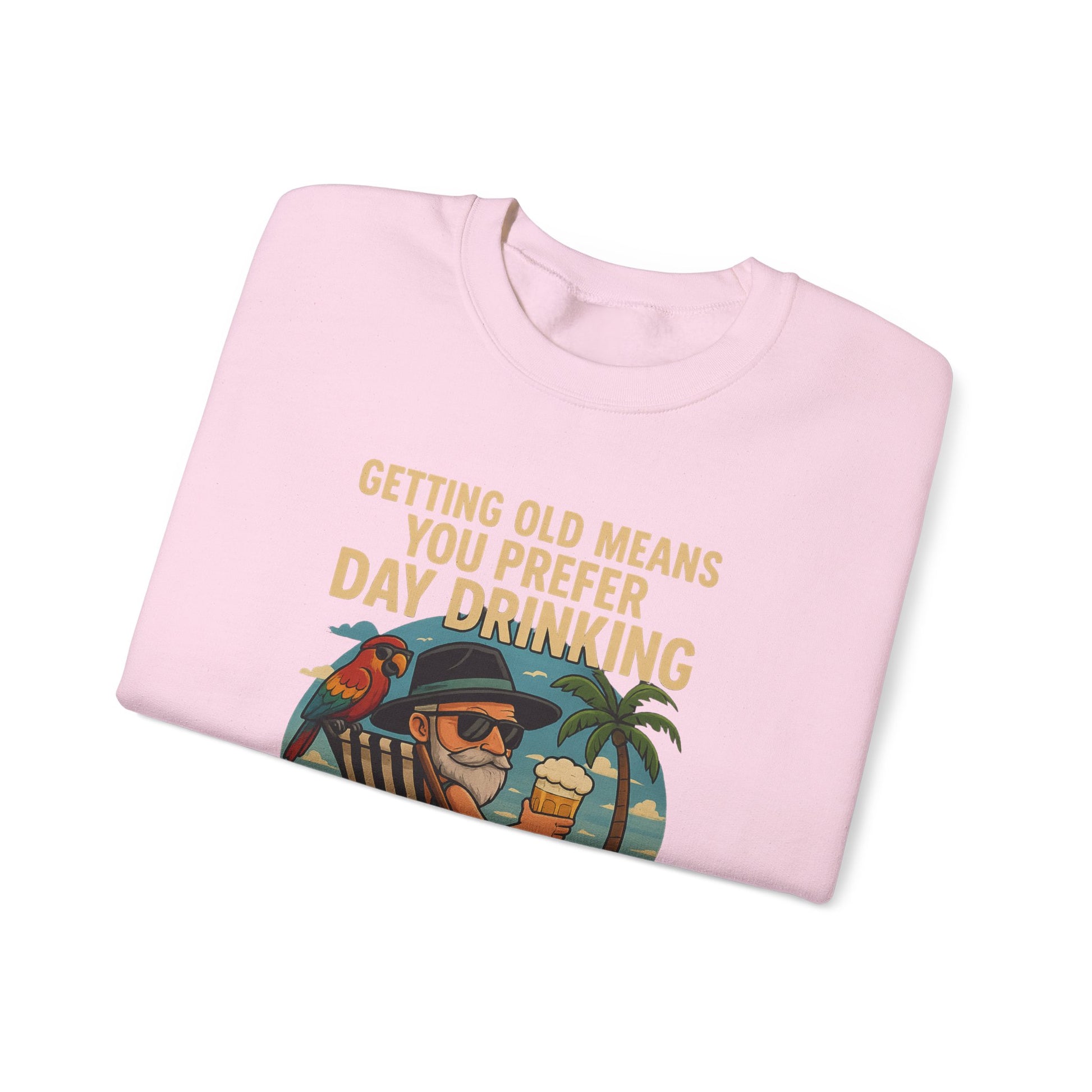 Day Drinking Vintage Crewneck Sweatshirt for Beach Lovers, Funny Gift for Birthdays, Great for Relaxing, Summer Vibes, Casual Style