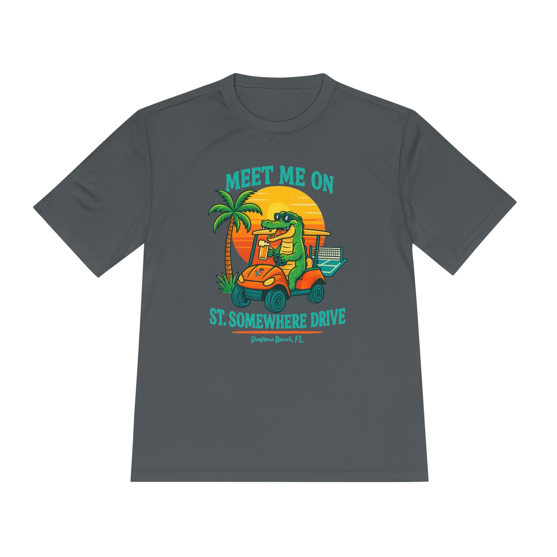 Meet Me On Somewhere Drive Tee — Funny Golf Cart Alligator Graphic T-Shirt