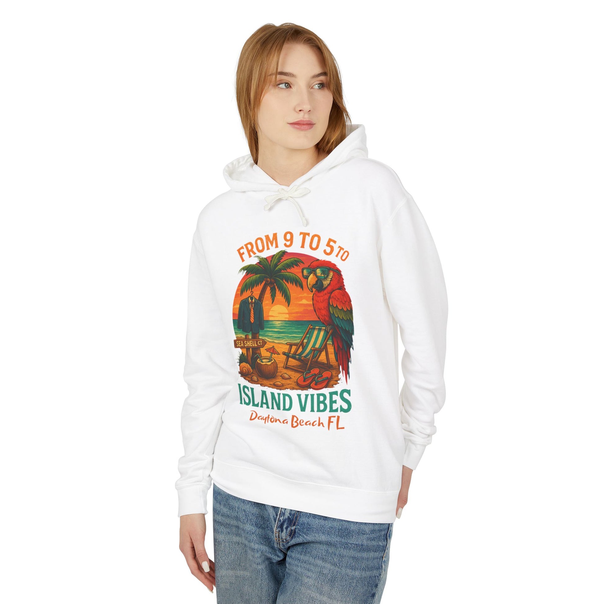Sea Shell ct   Lightweight Comfort Colors Hoodie - Jimmy Buffet Style