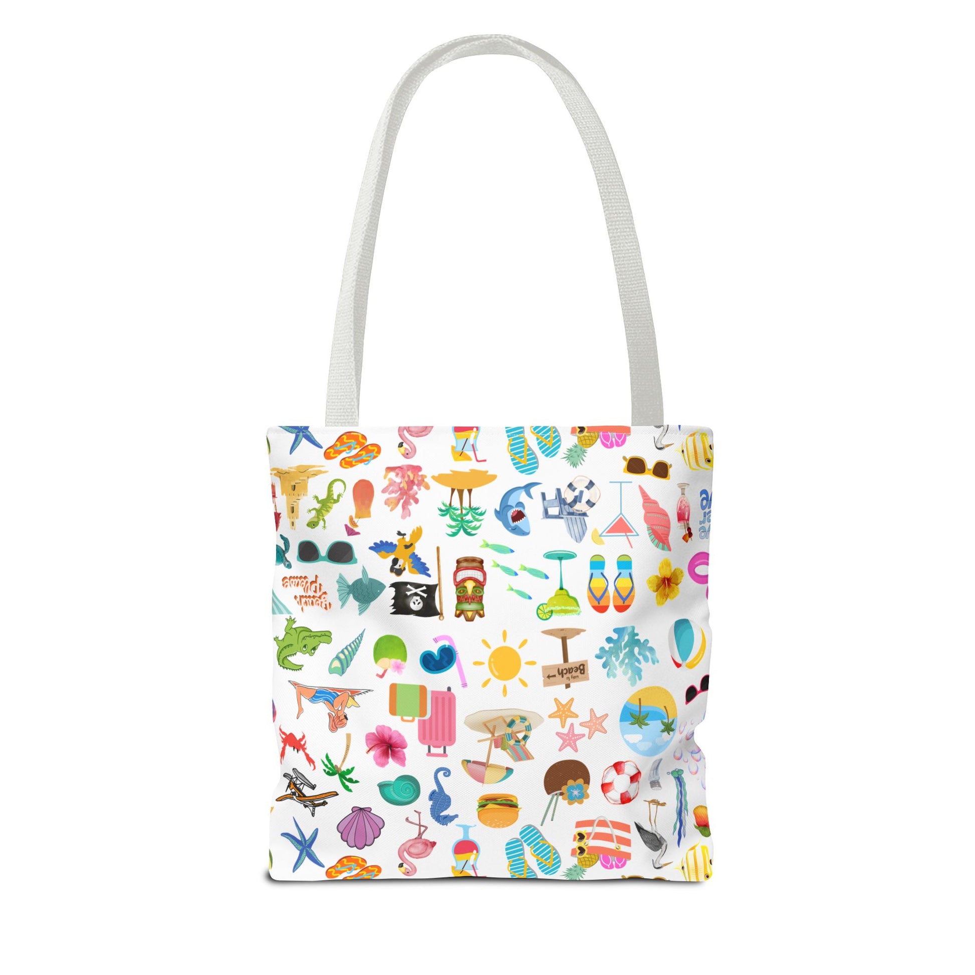 Vibrant Summer Tote Bag, Beach Tote, Vacation Carryall, Fun Shopping Bag, Cute Gift for Her