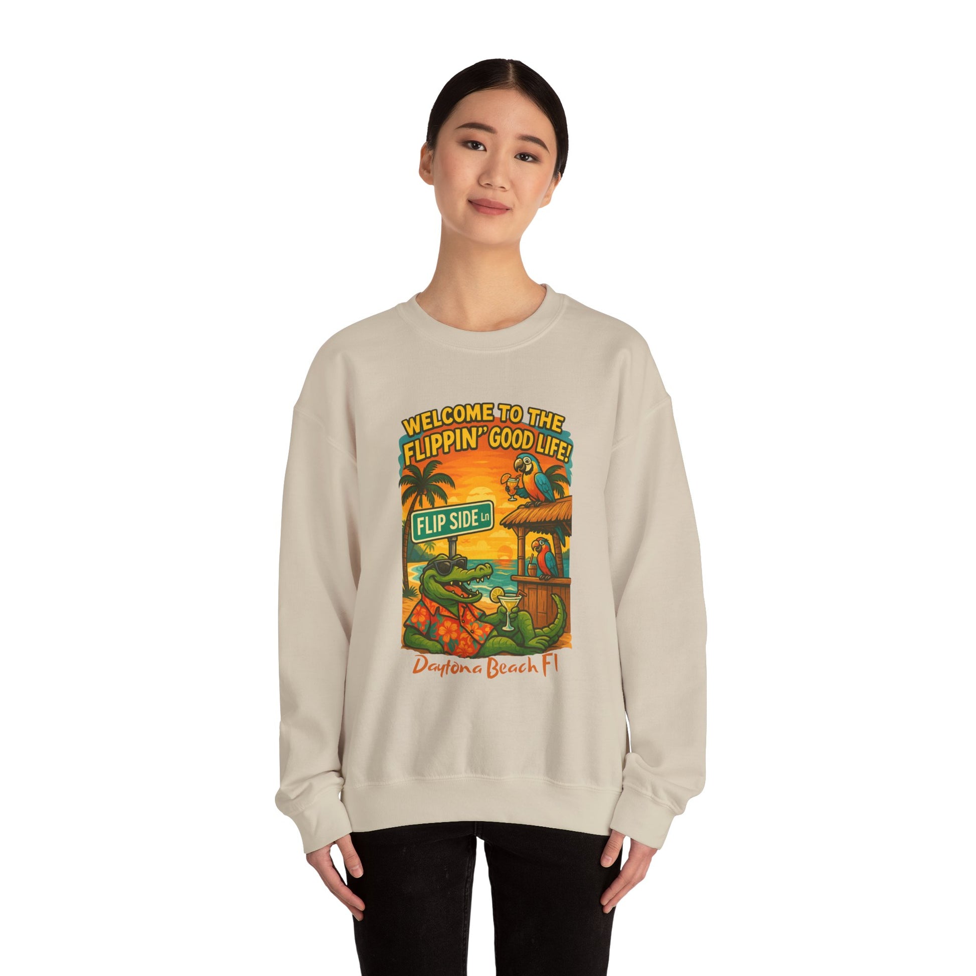 Flip side ln  Crewneck Sweatshirt - Jimmy Buffet Style