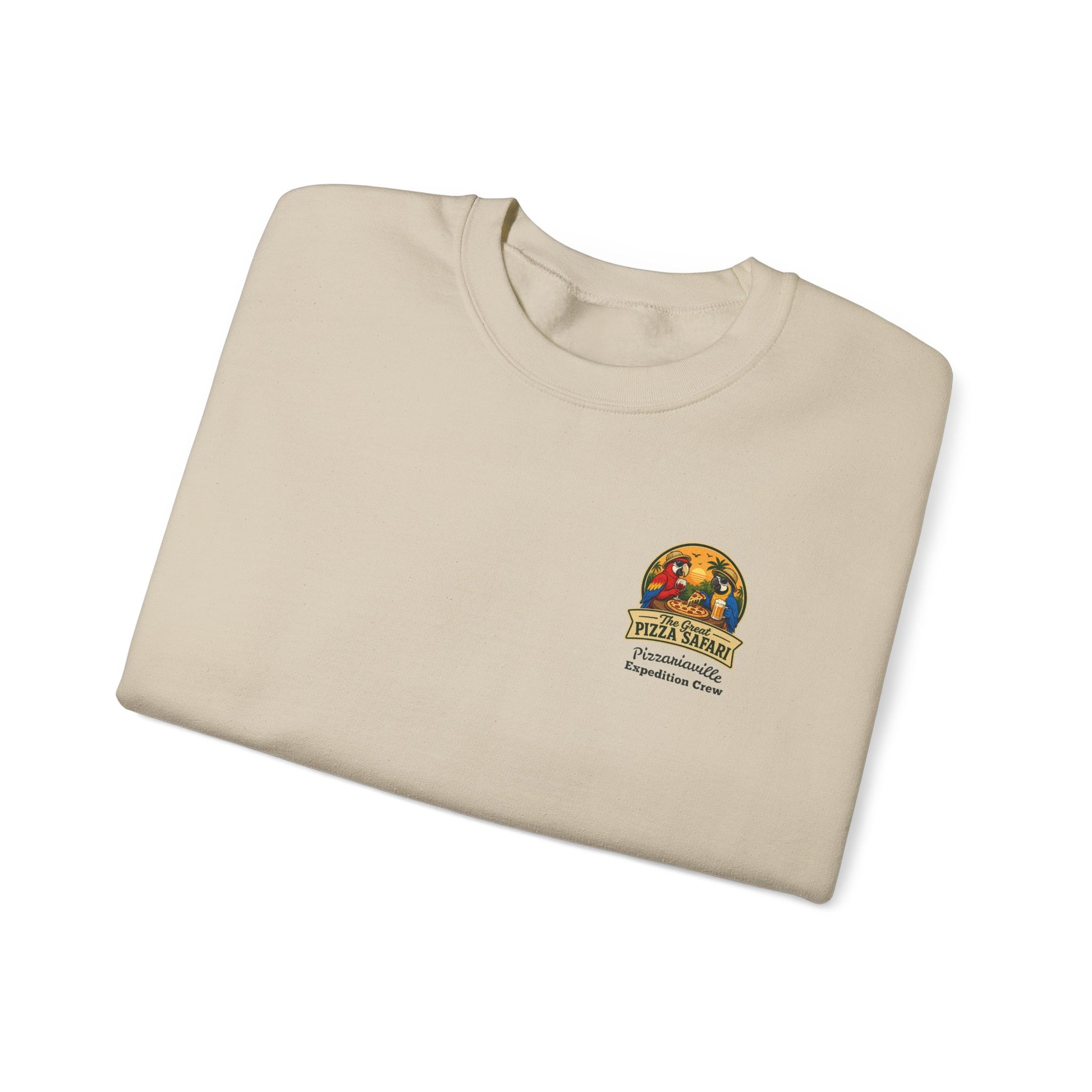 Pizza Safari Crewneck Sweatshirt — "The Great Pizza Safari" Graphic