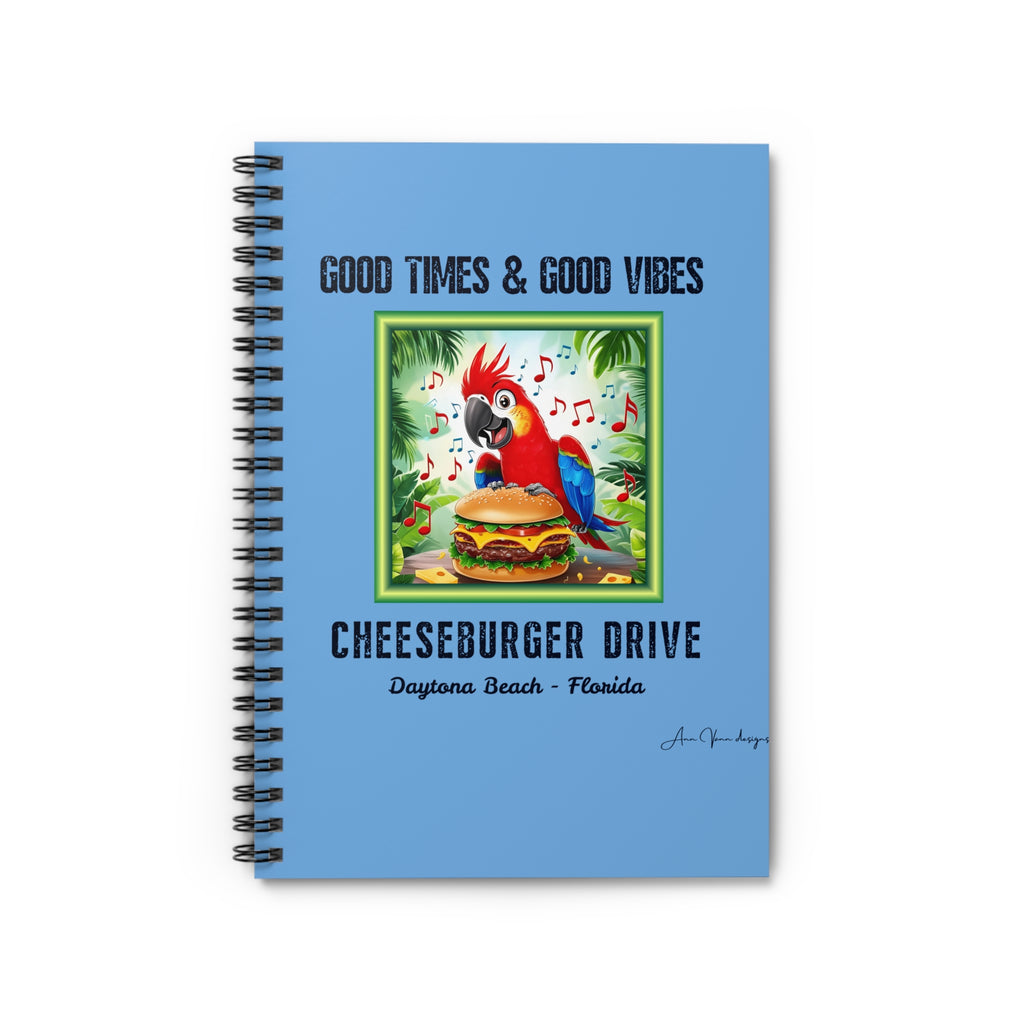 Cheeseburger Dr Margaritaville notebook gift Cheeseburger DR  Fun Spiral Notebook for Notes, Great for Grandkids and Travelers Perfect Gift Idea, Summer fun