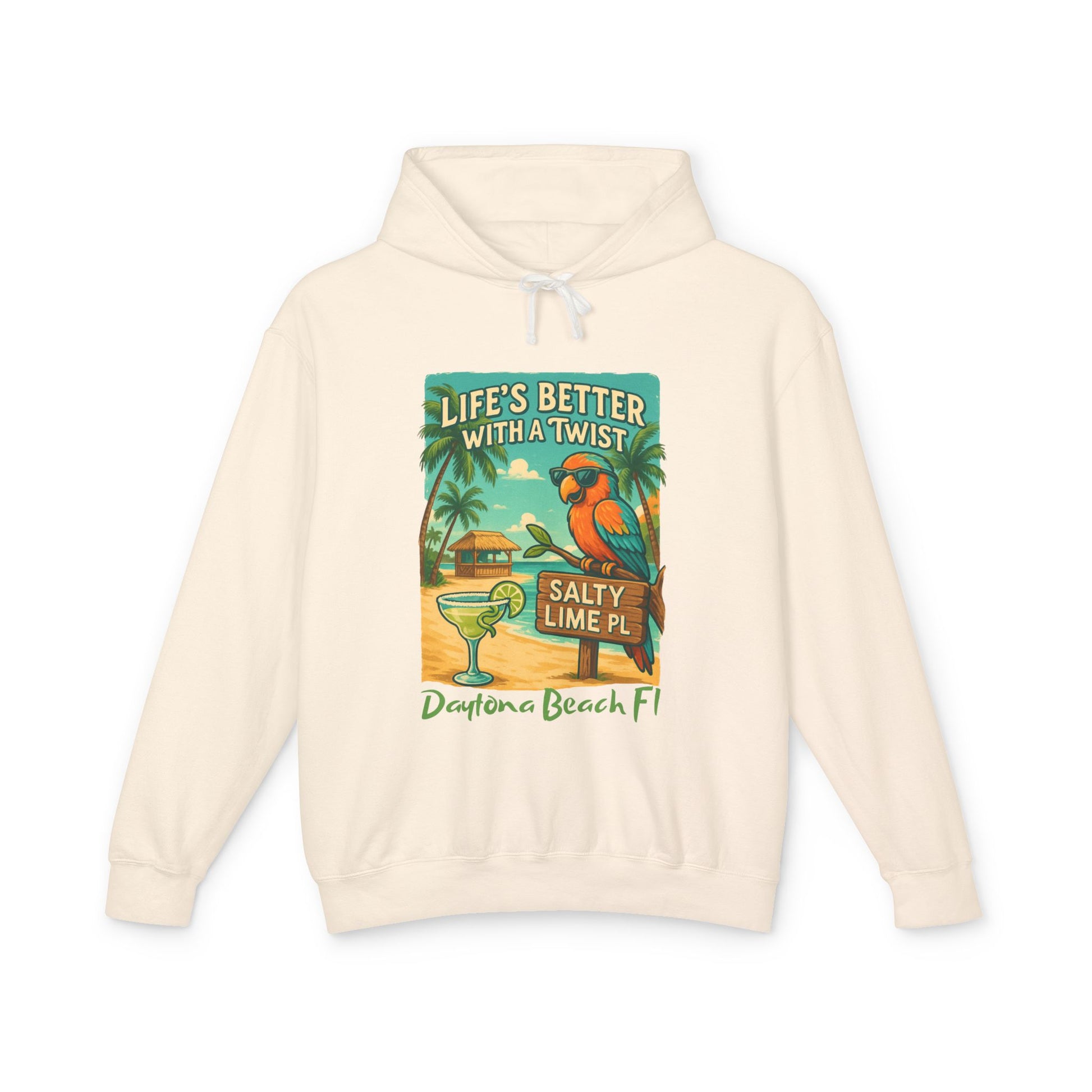 Salty Lime  Place  Lightweight Comfort Colors Hoodie - Jimmy Buffet Style