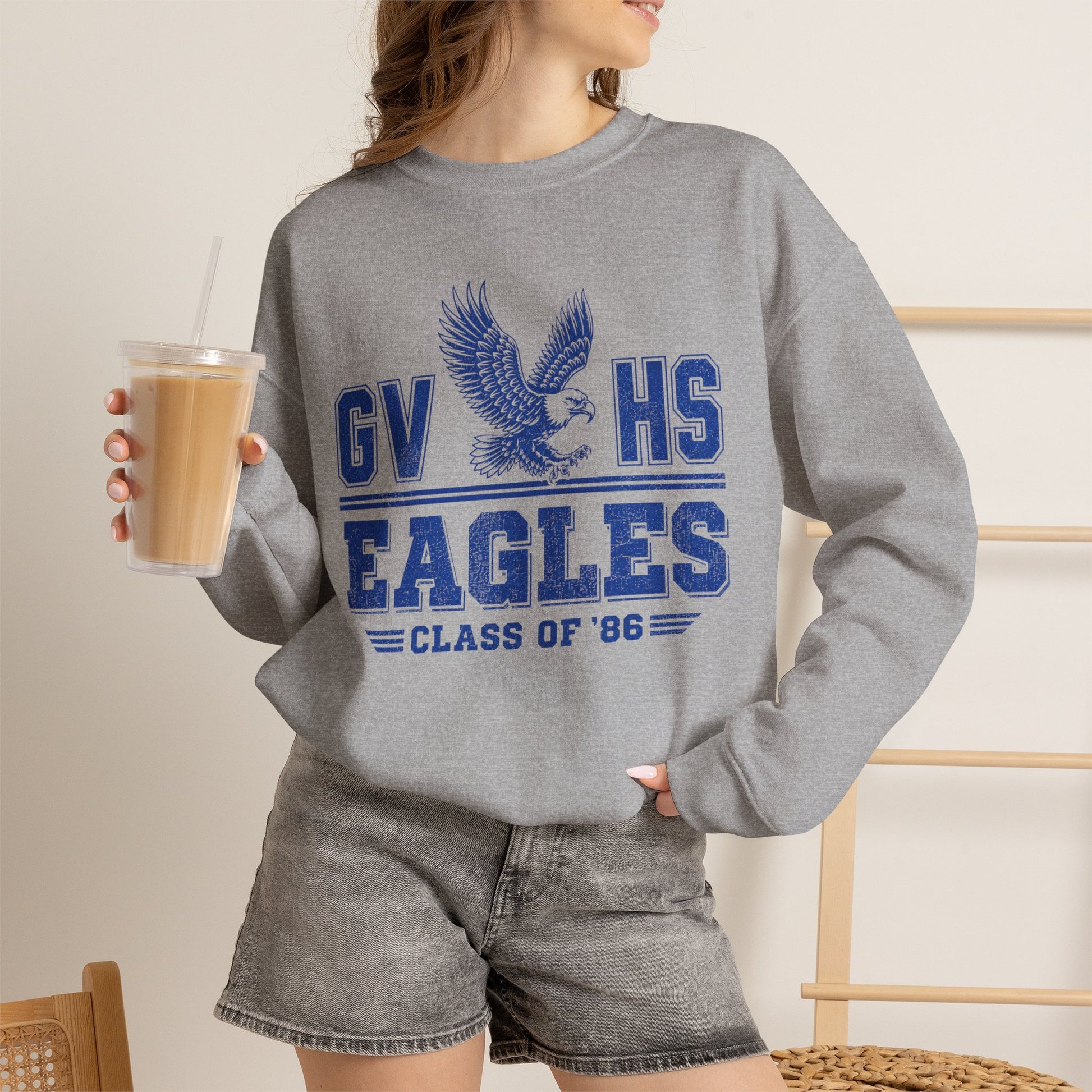 GVHS Eagles Crewneck Sweatshirt — Class of '86 Vintage School Spirit