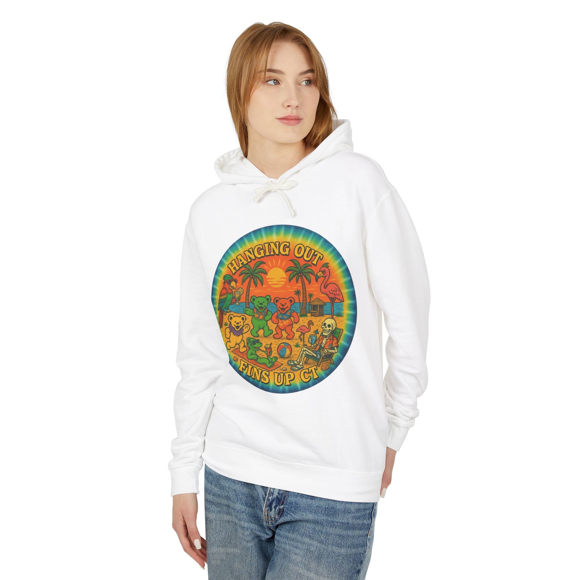 Fins up ct  Lightweight Comfort Colors Hoodie - Jimmy Buffet Style