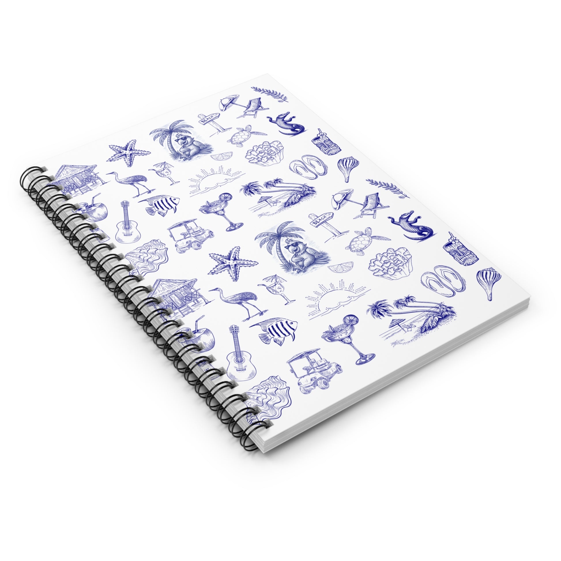 Tropical Spiral Notebook - Ruled Line, Beach Journal