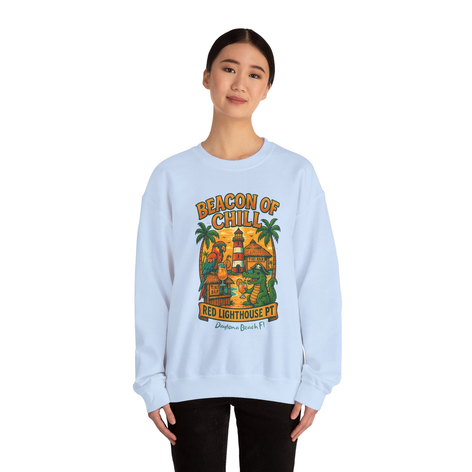 Red Lighthouse pt  Crewneck Sweatshirt - Jimmy Buffet Style