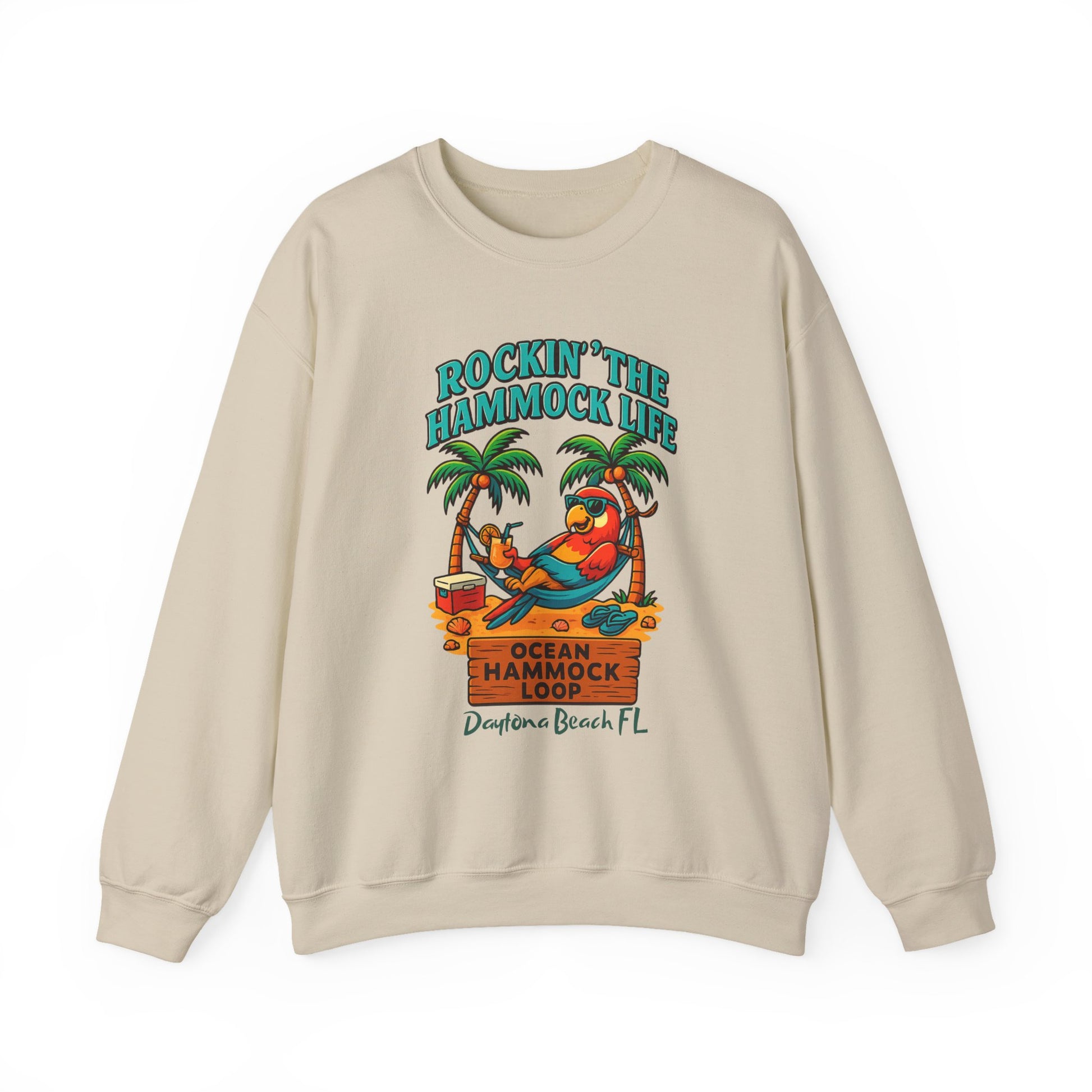 Ocean hammock Loop  Crewneck Sweatshirt - Jimmy Buffet Style