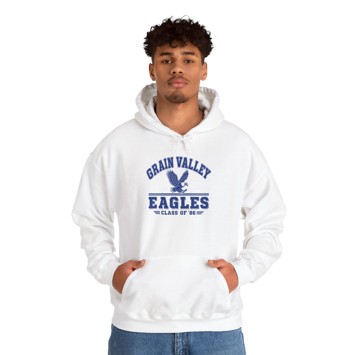 Grain Valley Eagles Hoodie – Class of ’87 Vintage School Spirit Pullover