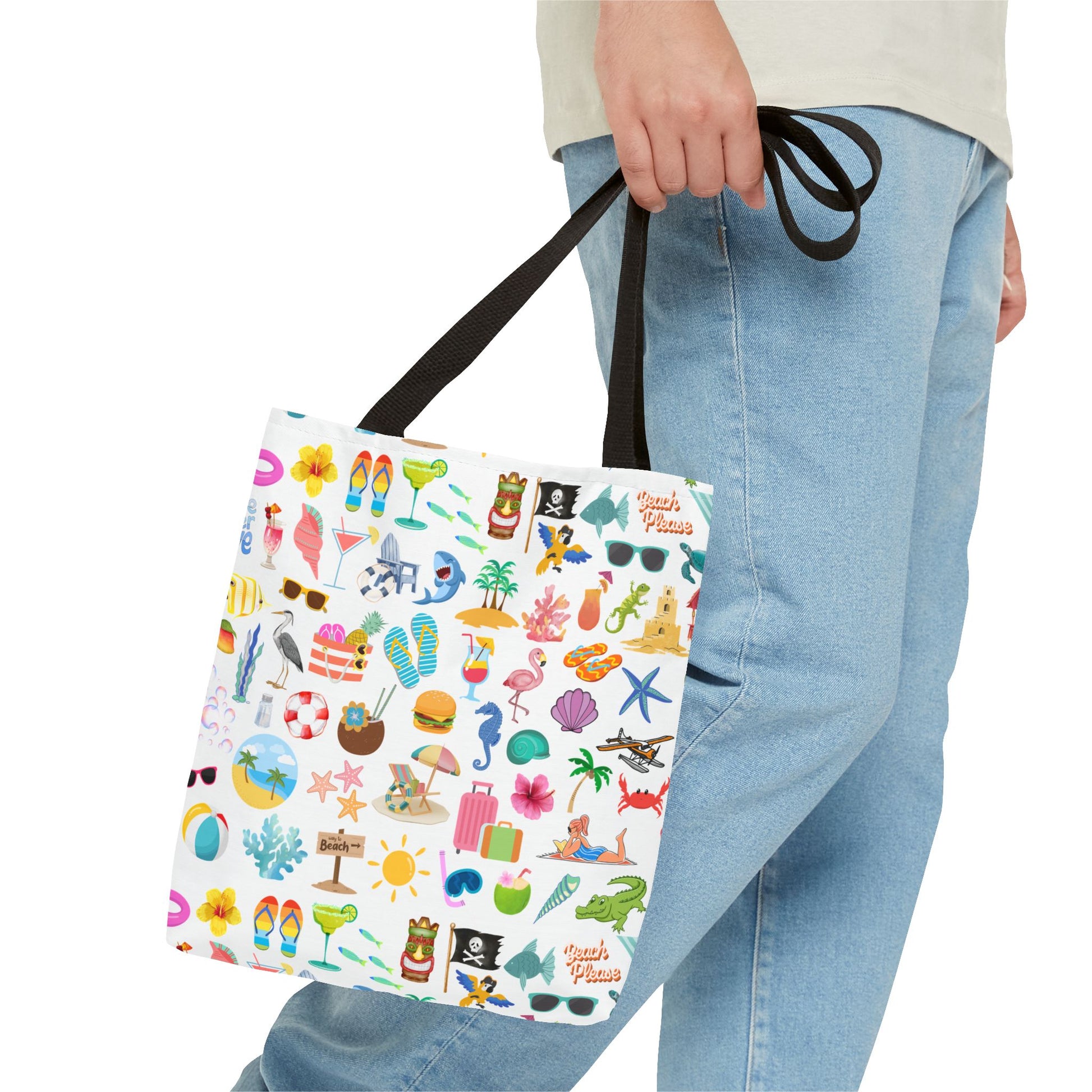 Vibrant Summer Tote Bag, Beach Tote, Vacation Carryall, Fun Shopping Bag, Cute Gift for Her