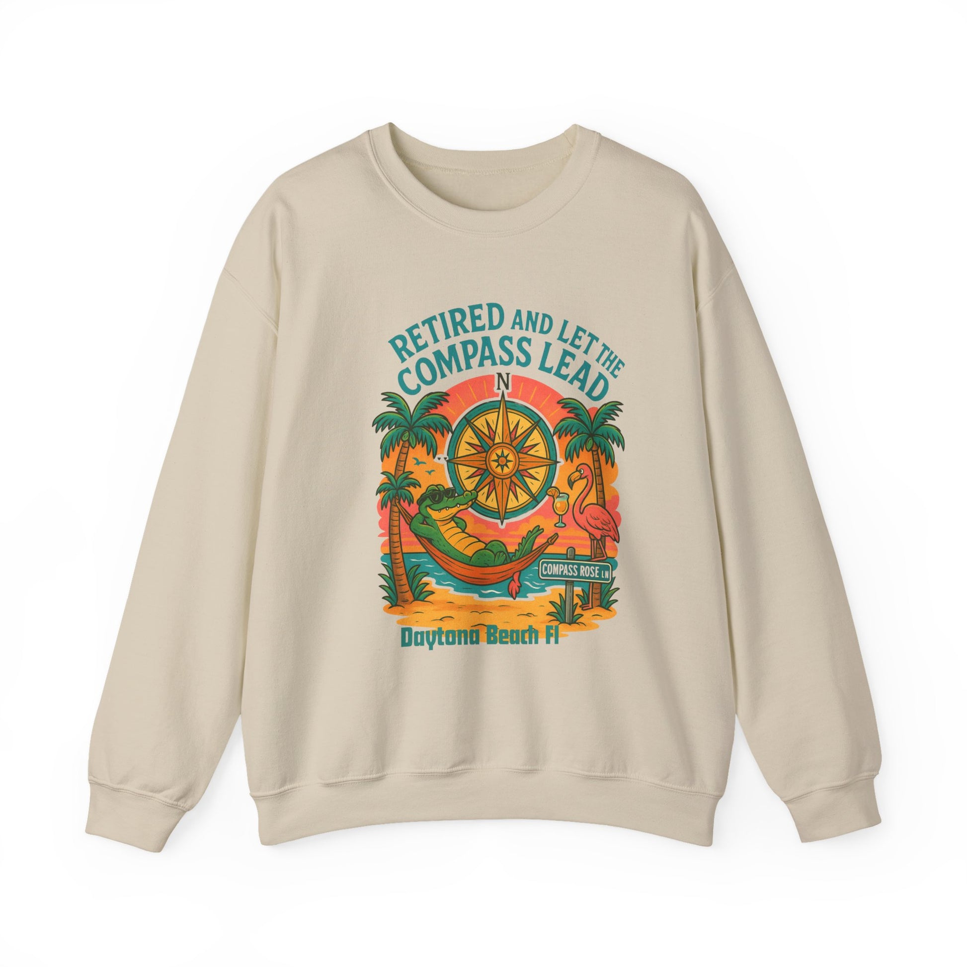Compass Rose ln Crewneck Sweatshirt - Jimmy Buffet Style