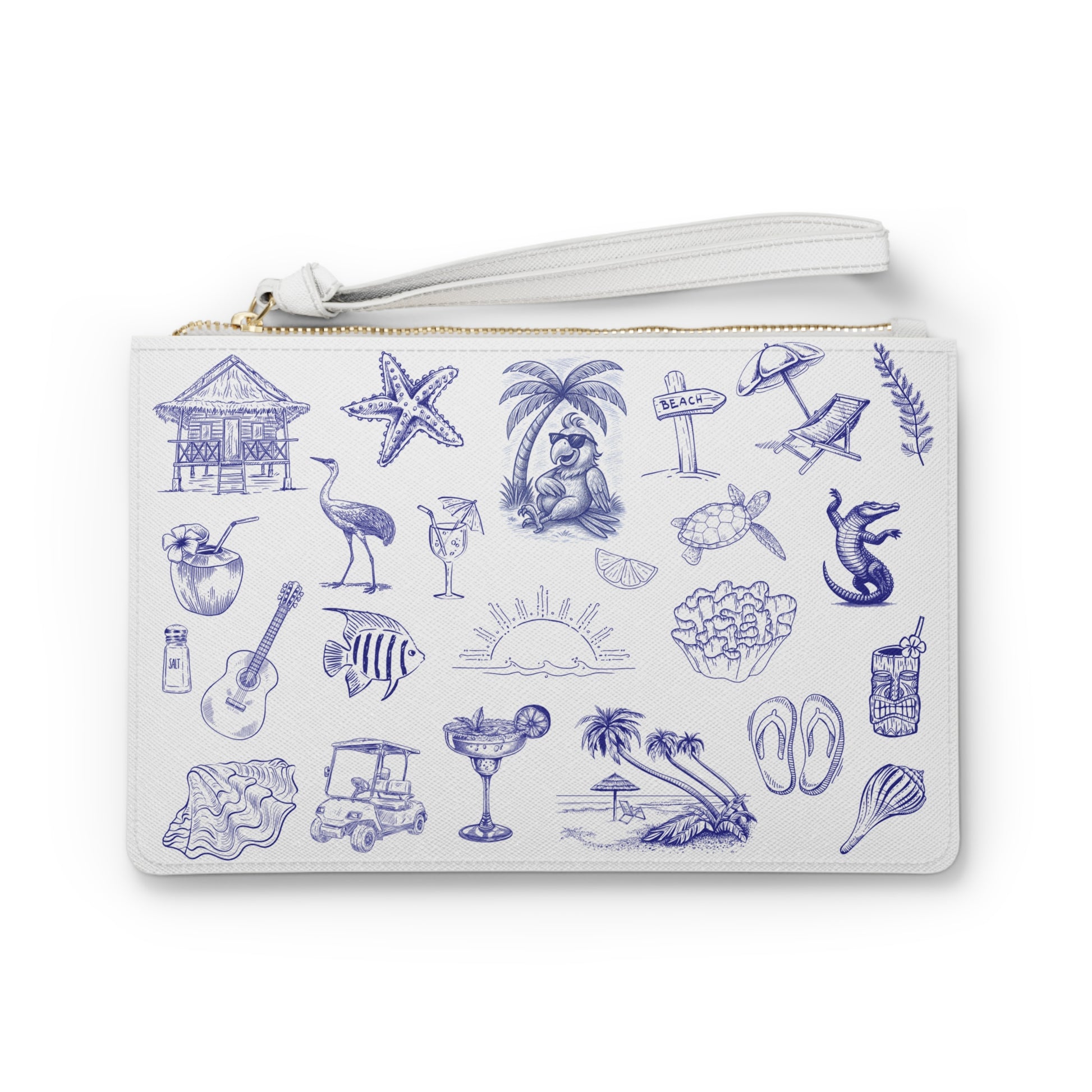 Beach-Themed Clutch Bag, Perfect Summer Accessories, Vacation Essentials, Gift for Her, Stylish Purse for Festivals