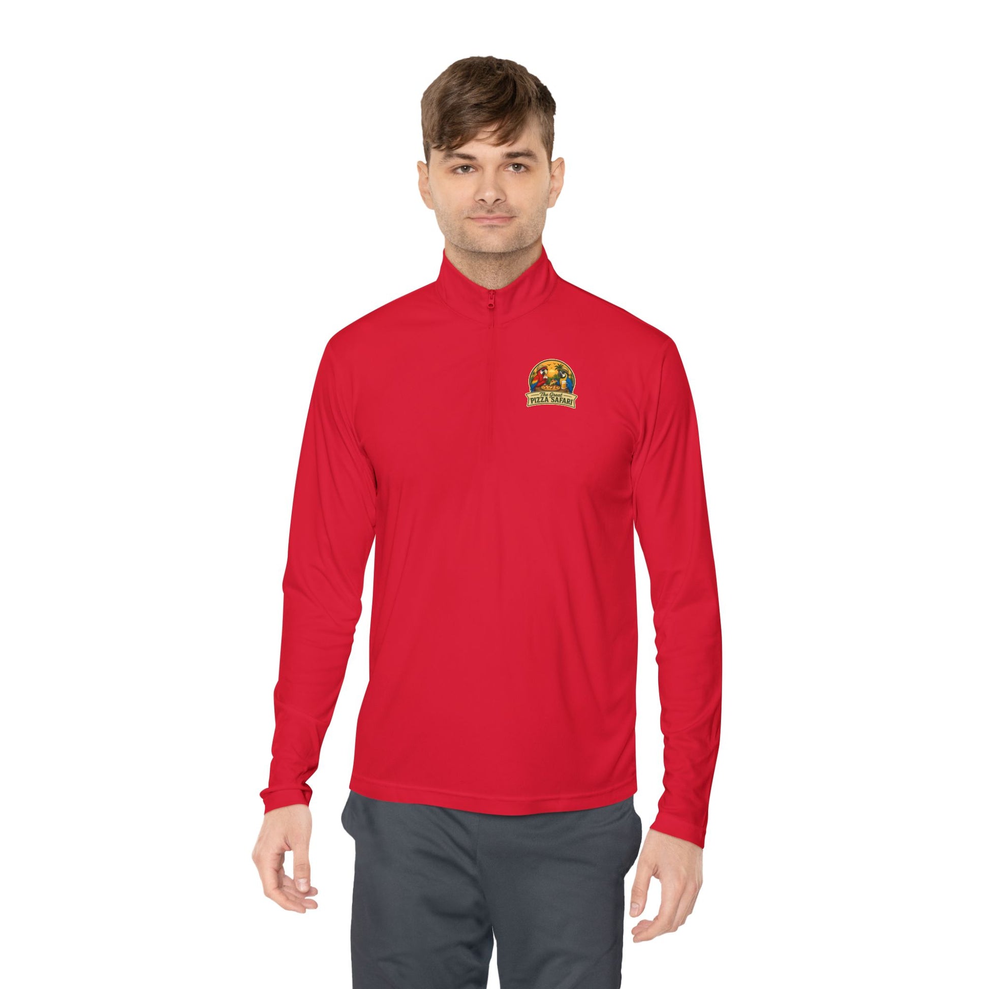 Quarter-Zip Pullover — The Great Pizza Safari Logo Pullover