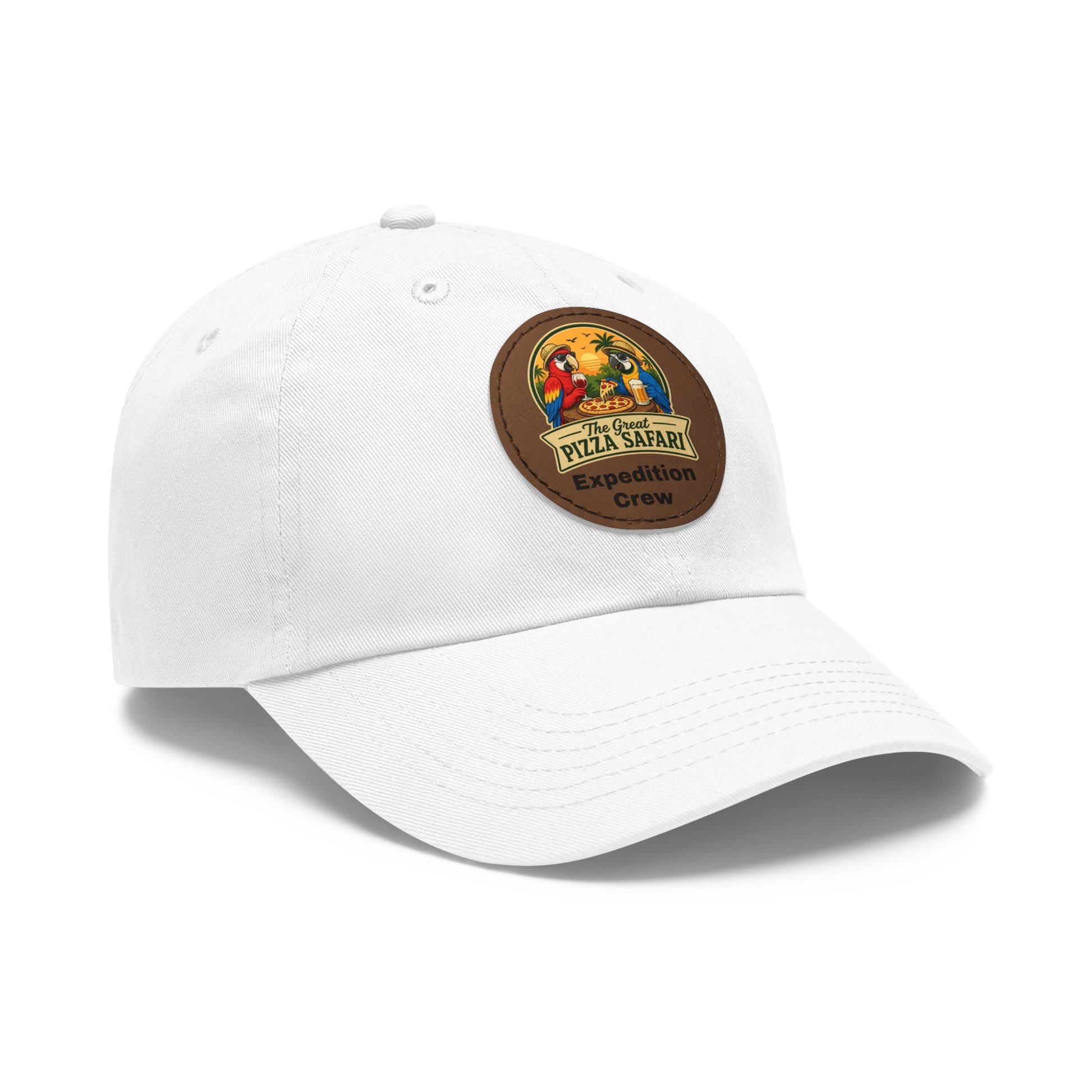 Dad Hat — Pizza Safari Expedition Crew Leather Patch