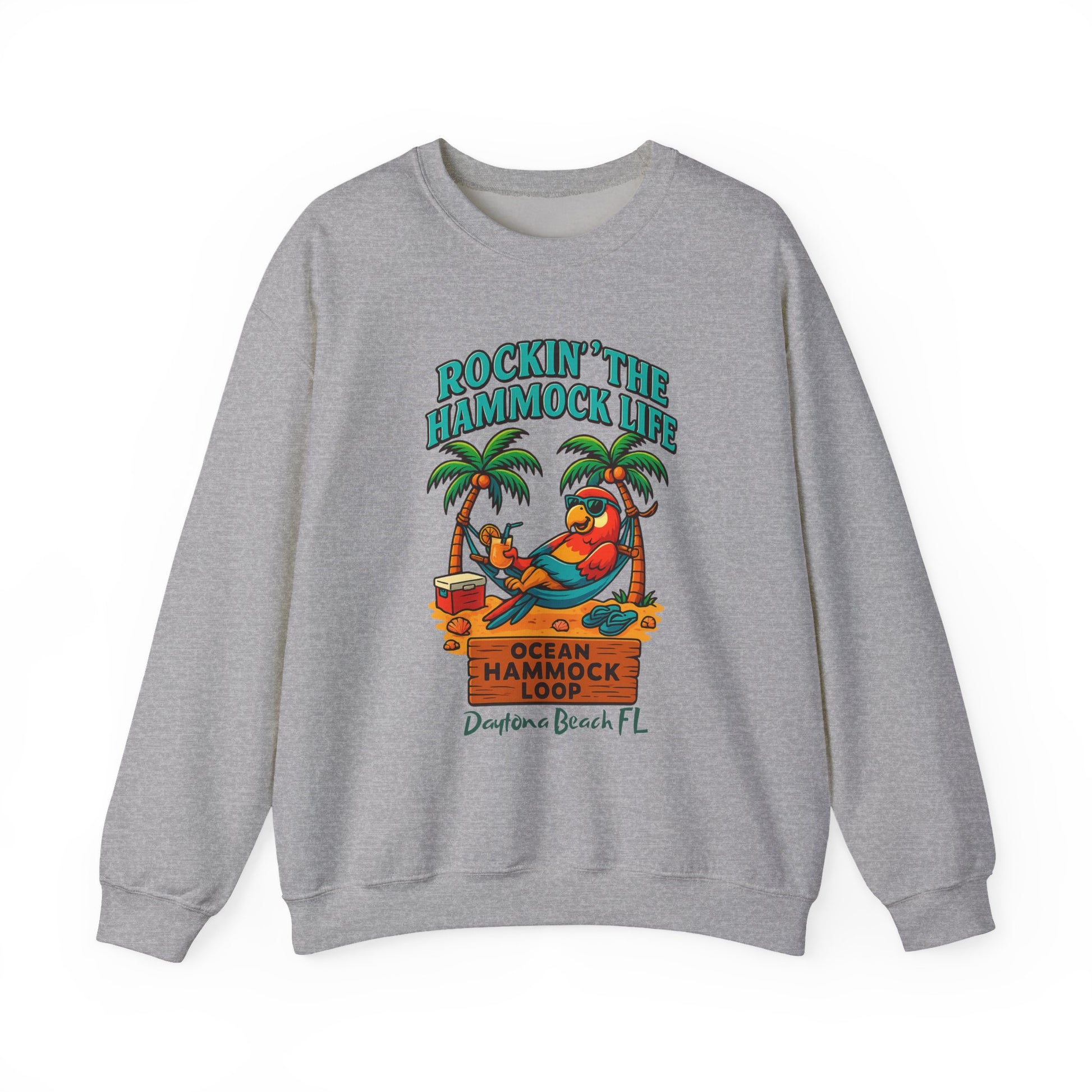 Ocean hammock Loop  Crewneck Sweatshirt - Jimmy Buffet Style