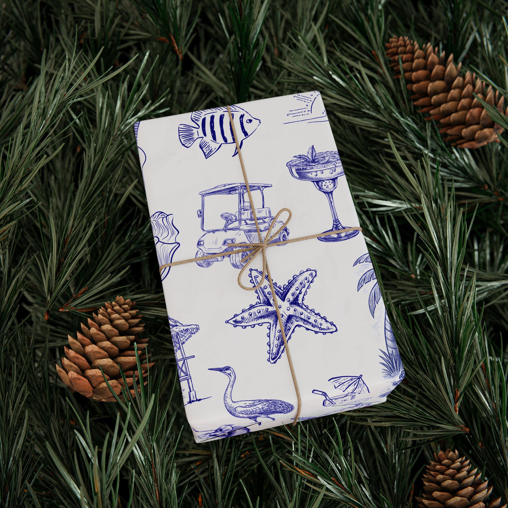 Beach-Themed Wrapping Paper, Ocean Vibe Gift Wrap
