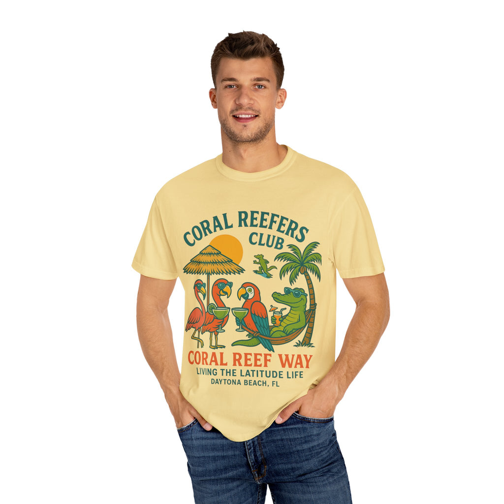 Coral Reefers Way Club T-Shirt, Summer Vibes Tee, Beachwear, Vacation Shirt, Funny Graphic Tee, Unisex Casual Wear
