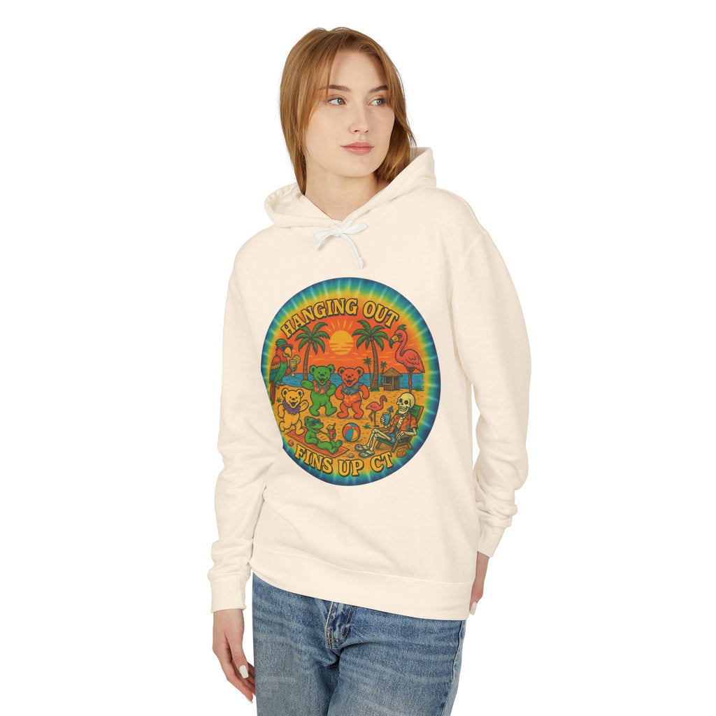 Fins up ct  Lightweight Comfort Colors Hoodie - Jimmy Buffet Style
