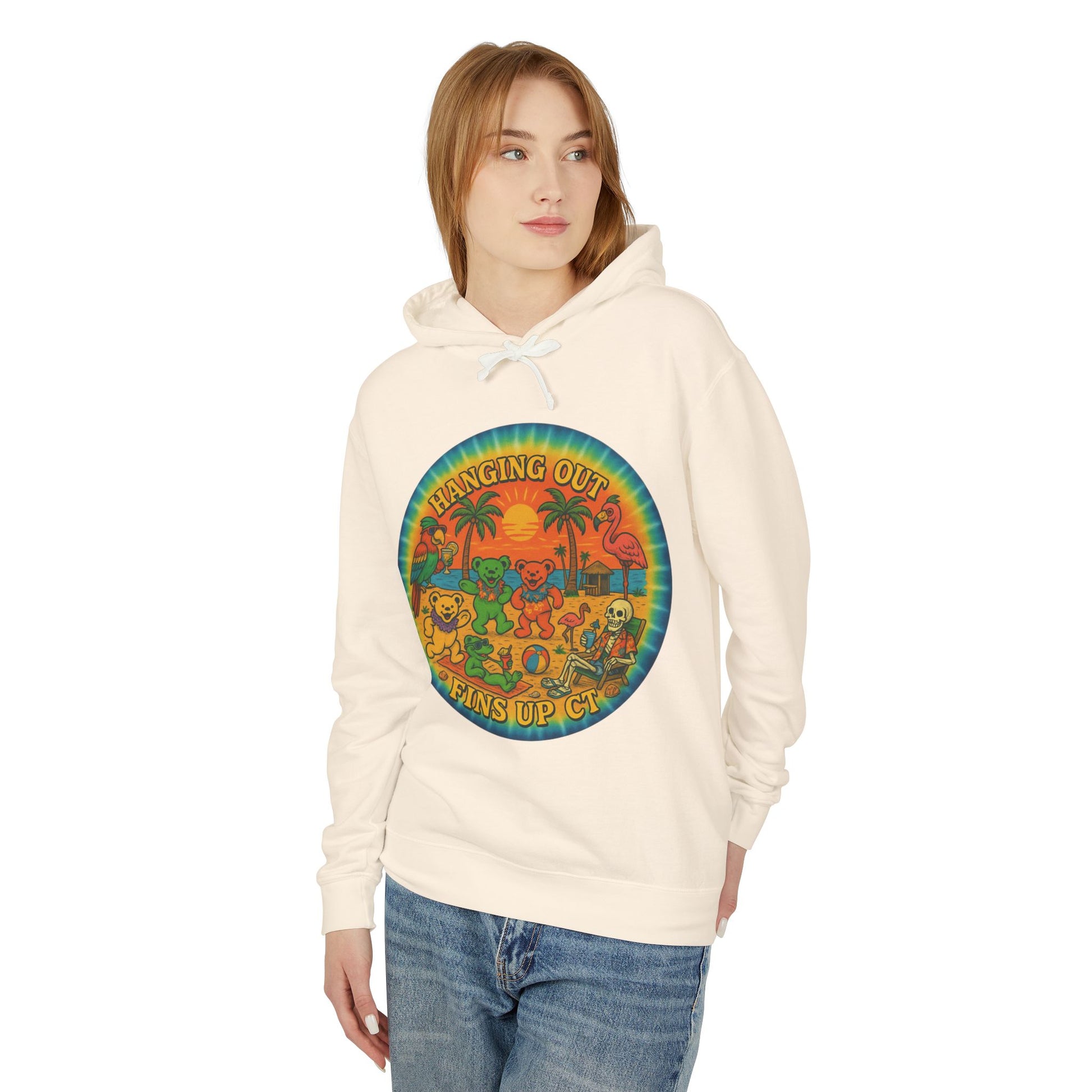 Fins up ct  Lightweight Comfort Colors Hoodie - Jimmy Buffet Style