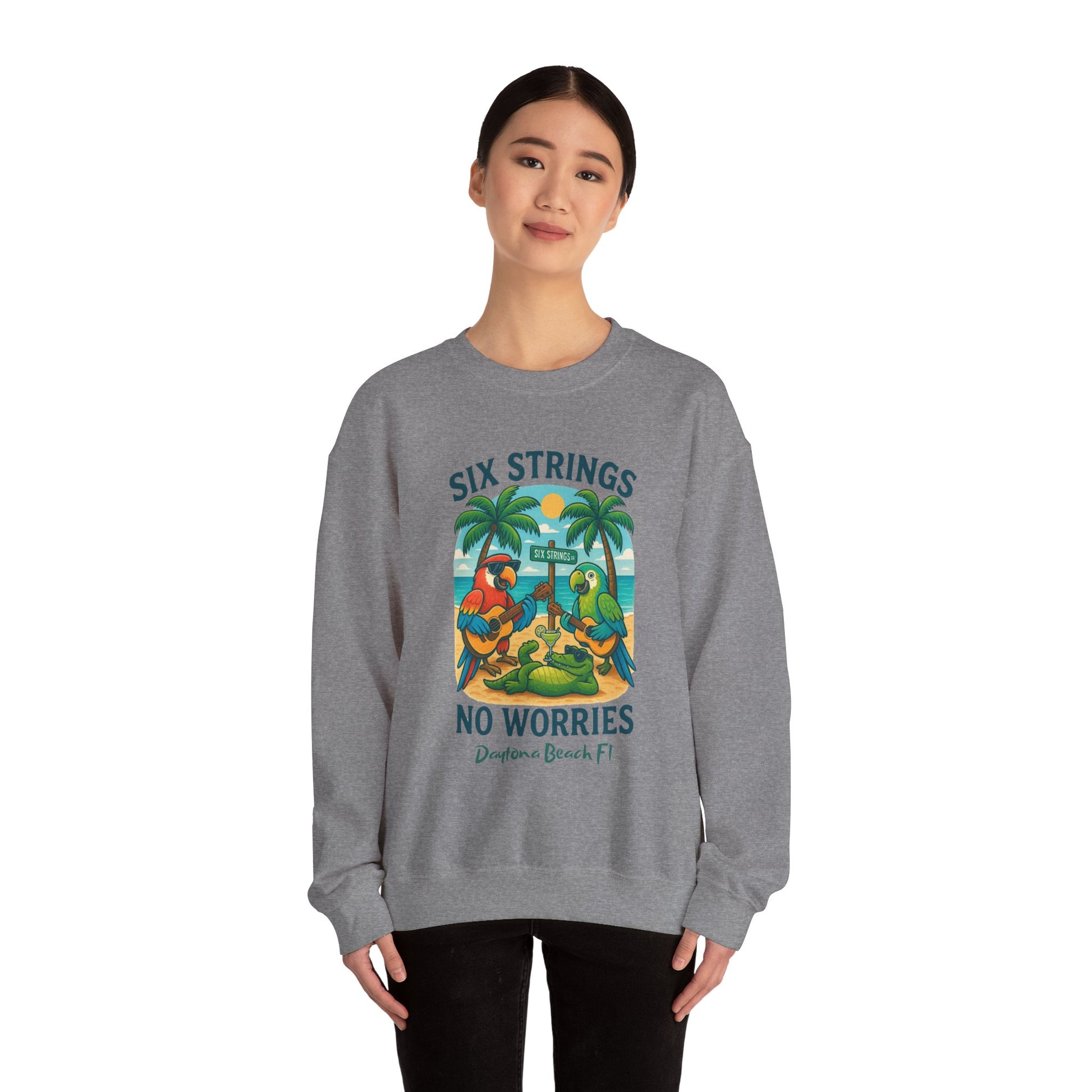 Six Strings  Crewneck Sweatshirt - Jimmy Buffet Style