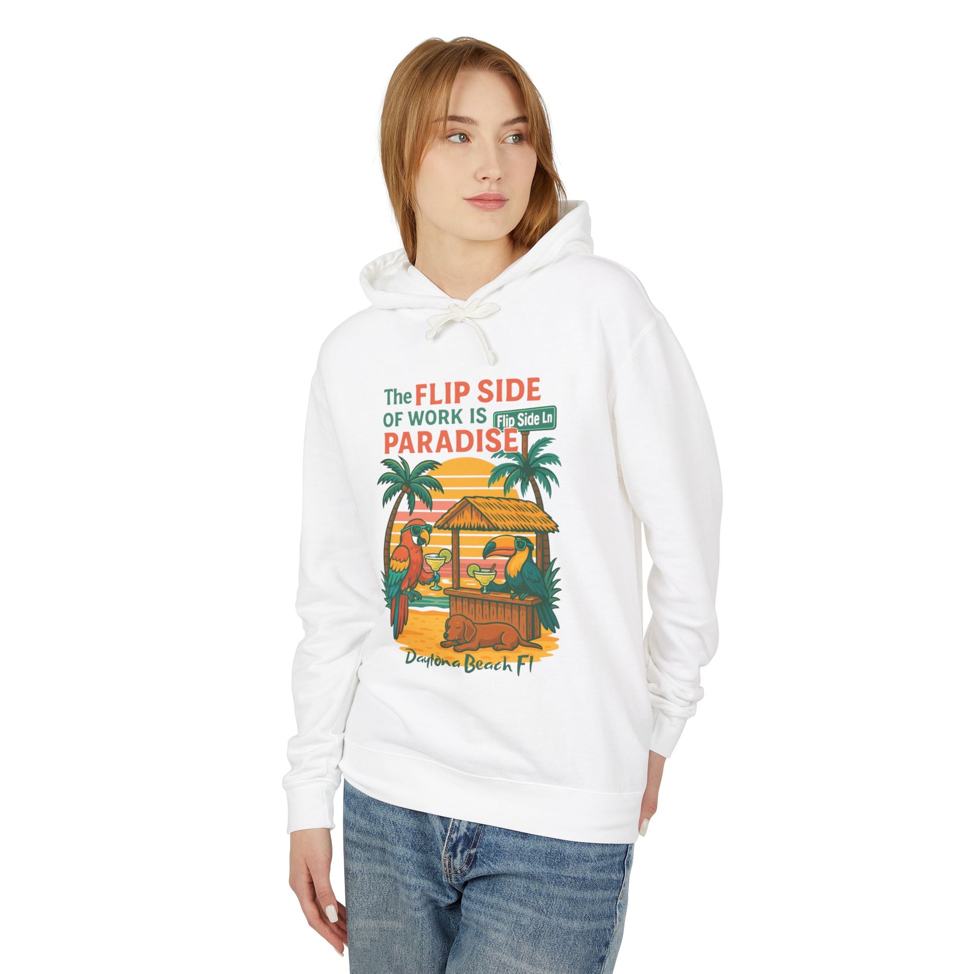 Flip Side Ln  Lightweight Comfort Colors Hoodie - Jimmy Buffet Style