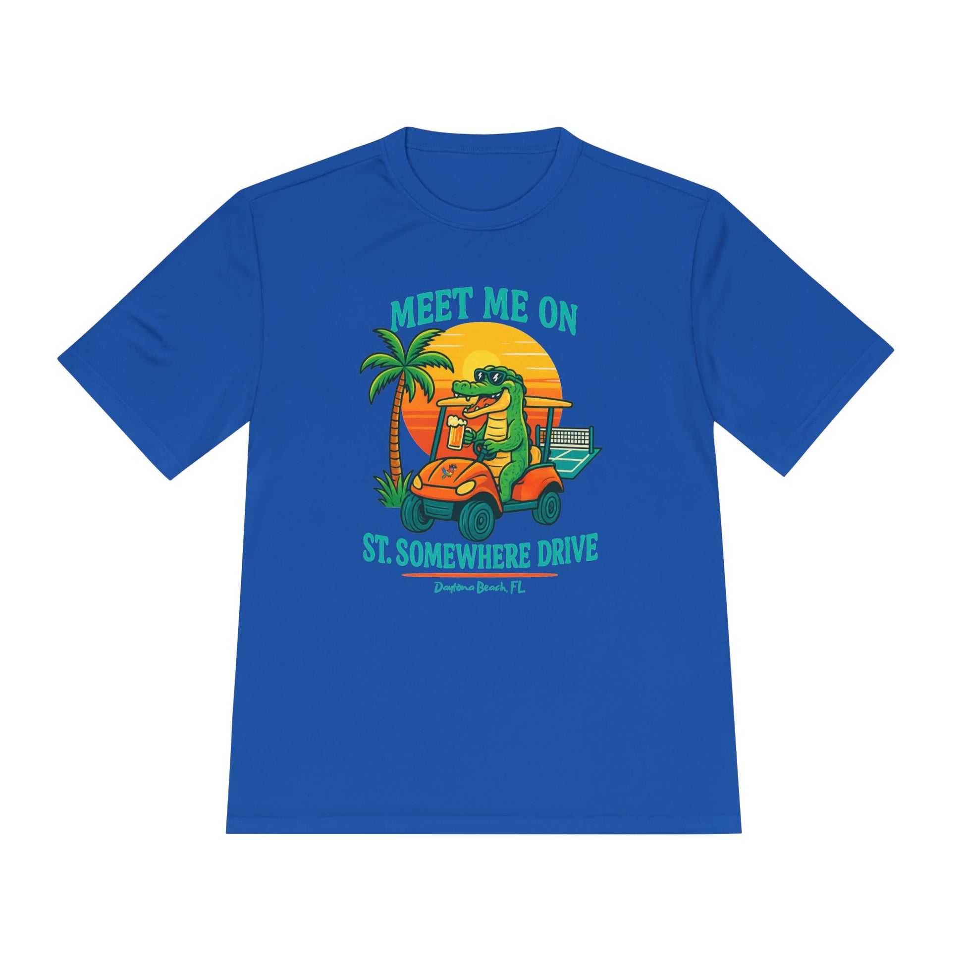 Meet Me On Somewhere Drive Tee — Funny Golf Cart Alligator Graphic T-Shirt