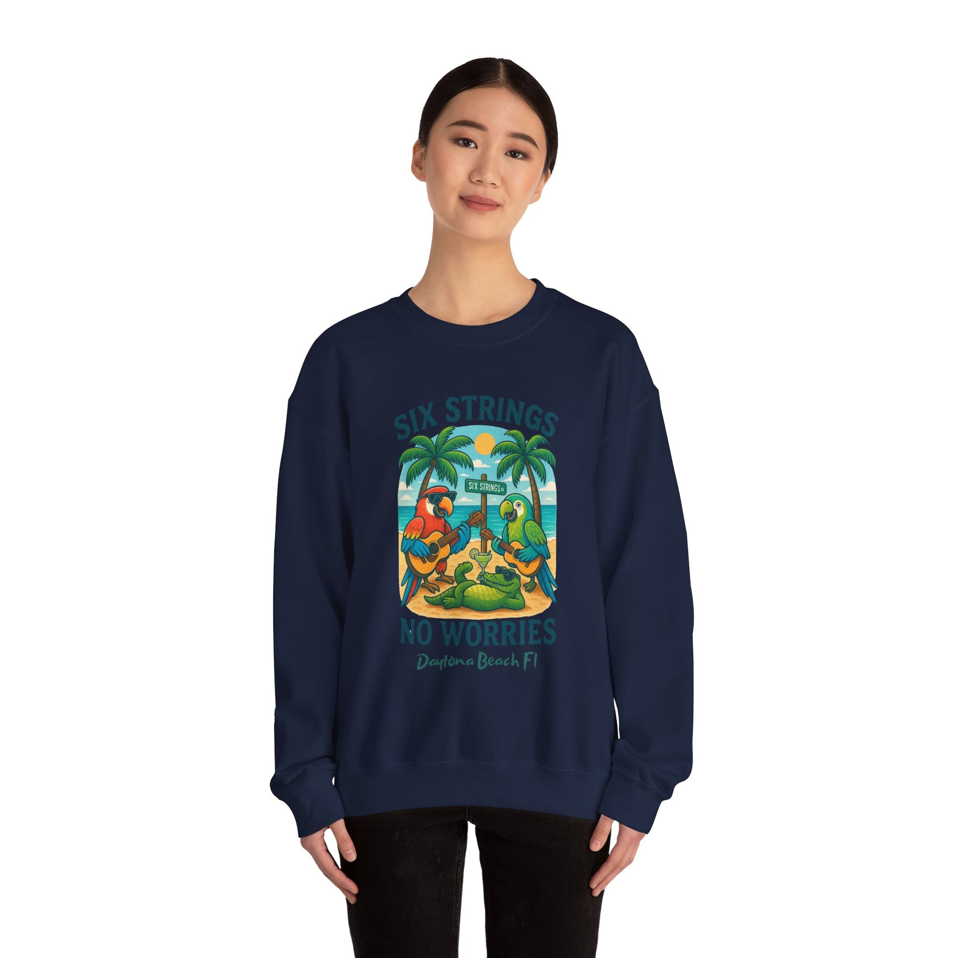 Six Strings  Crewneck Sweatshirt - Jimmy Buffet Style
