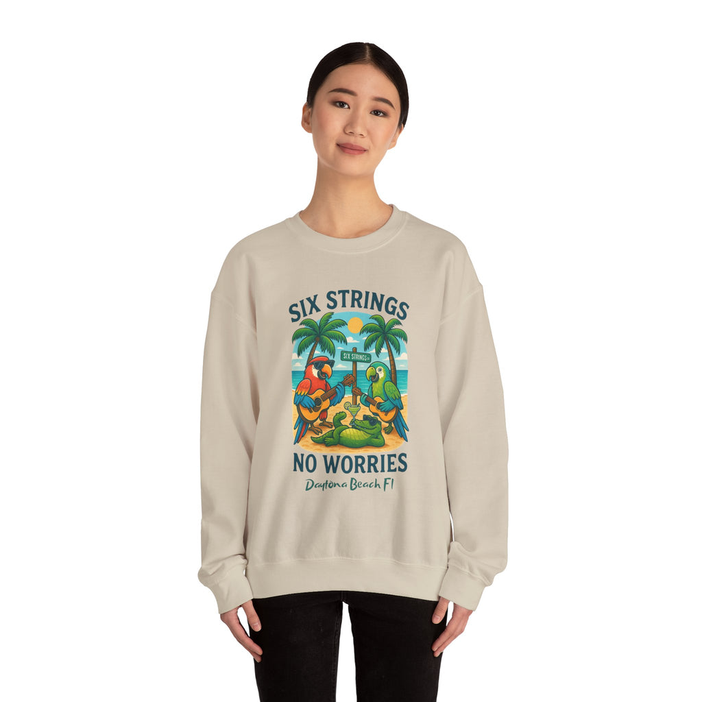 Six Strings  Crewneck Sweatshirt - Jimmy Buffet Style