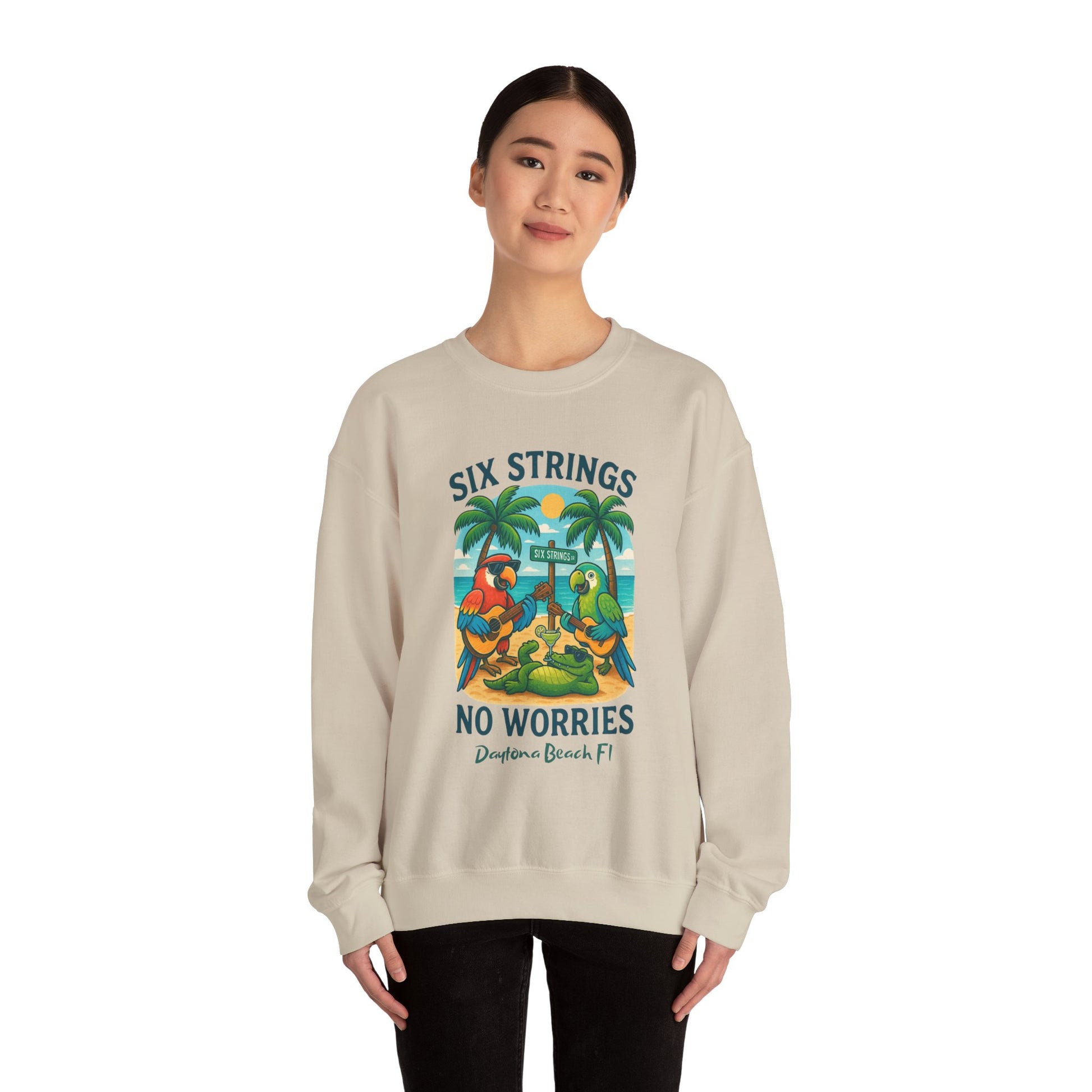 Six Strings  Crewneck Sweatshirt - Jimmy Buffet Style