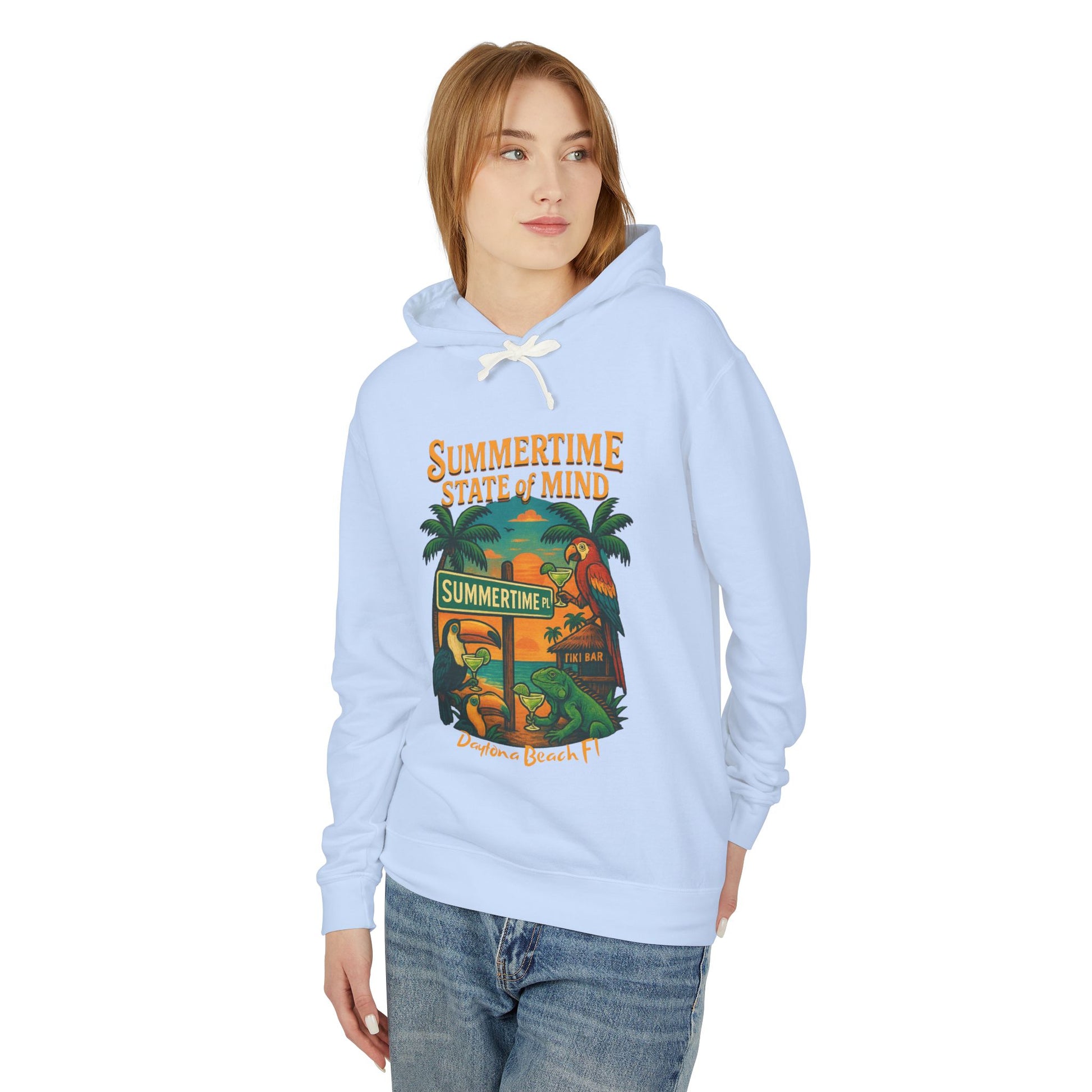 Summertime Place   Lightweight Comfort Colors Hoodie - Jimmy Buffet Style