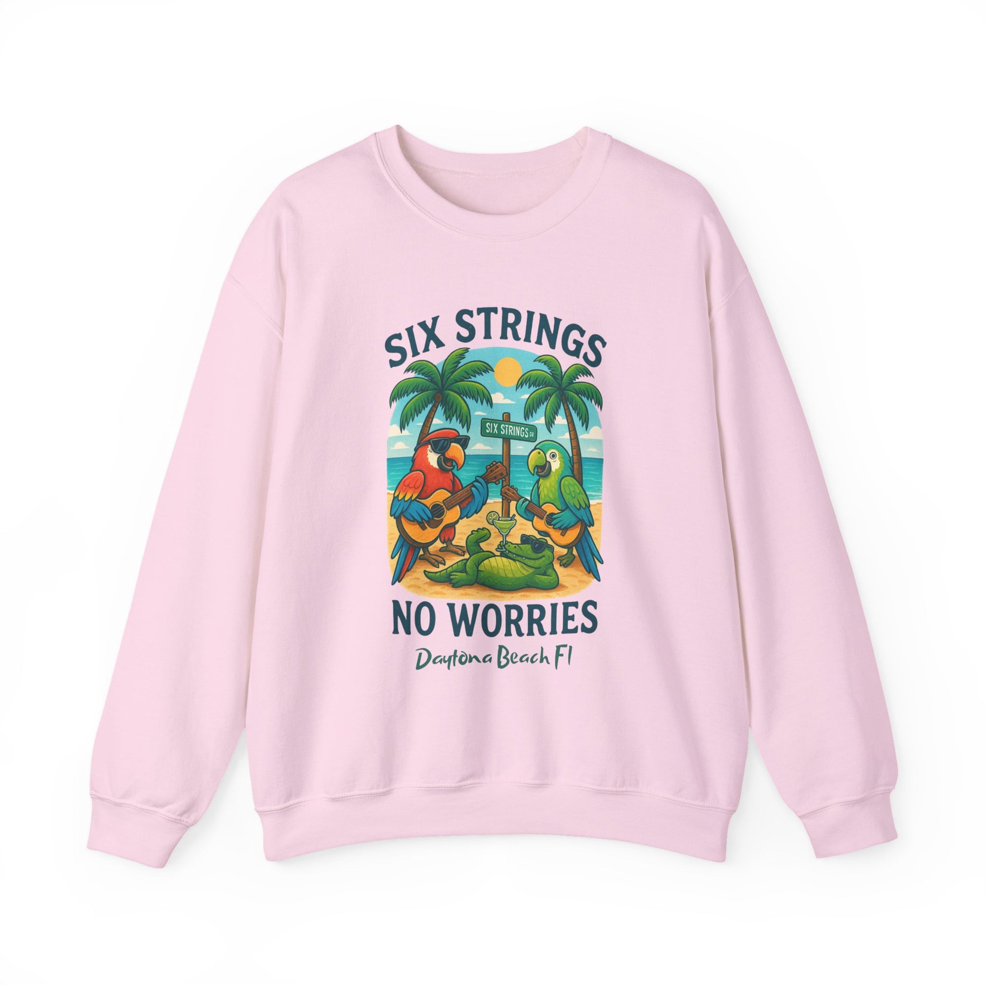 Six Strings  Crewneck Sweatshirt - Jimmy Buffet Style