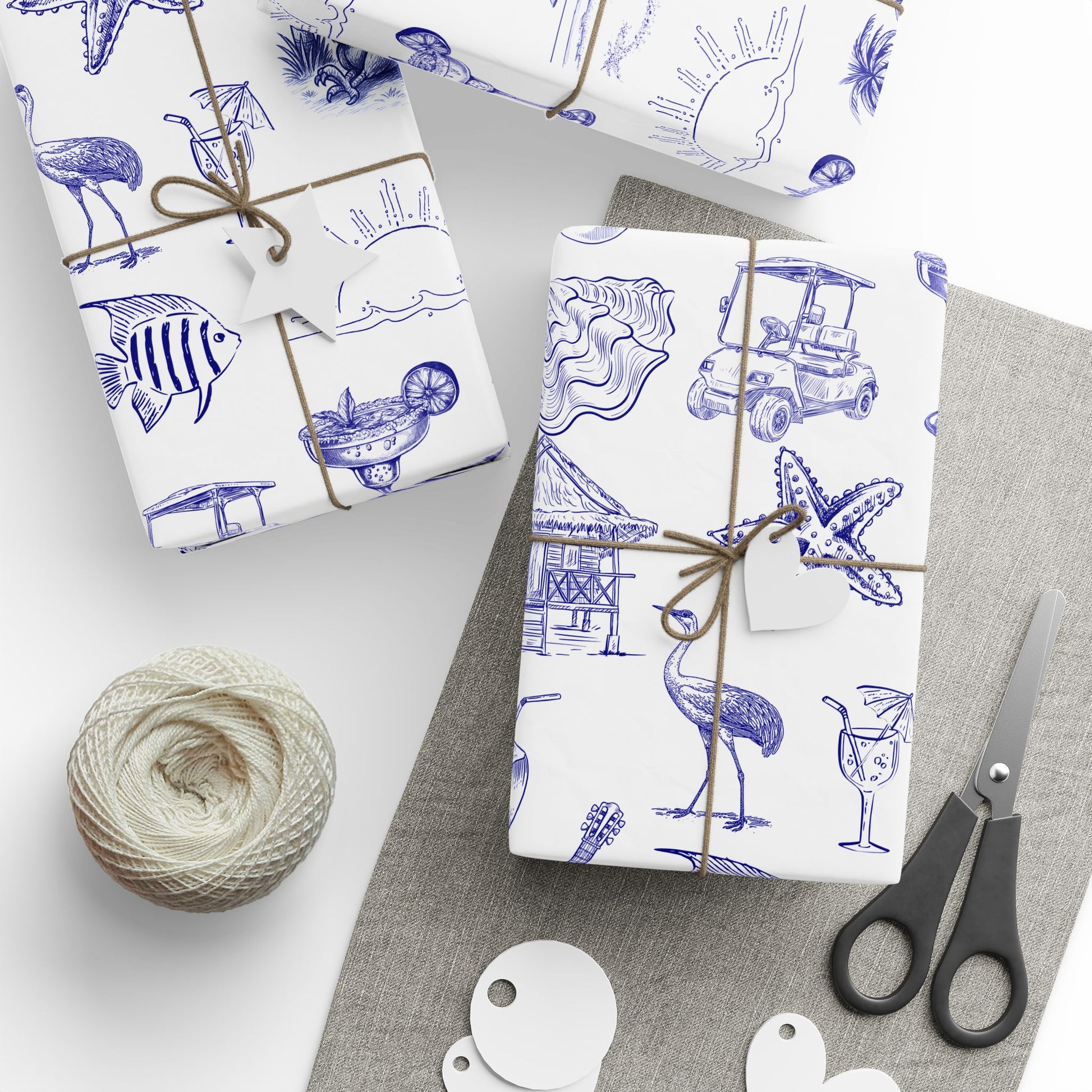 Beach-Themed Wrapping Paper, Ocean Vibe Gift Wrap