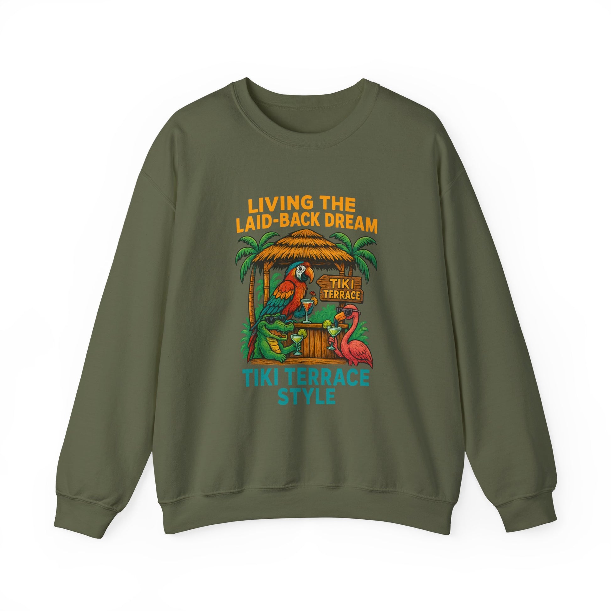 Tiki Terrace  Crewneck Sweatshirt - Jimmy Buffet Style