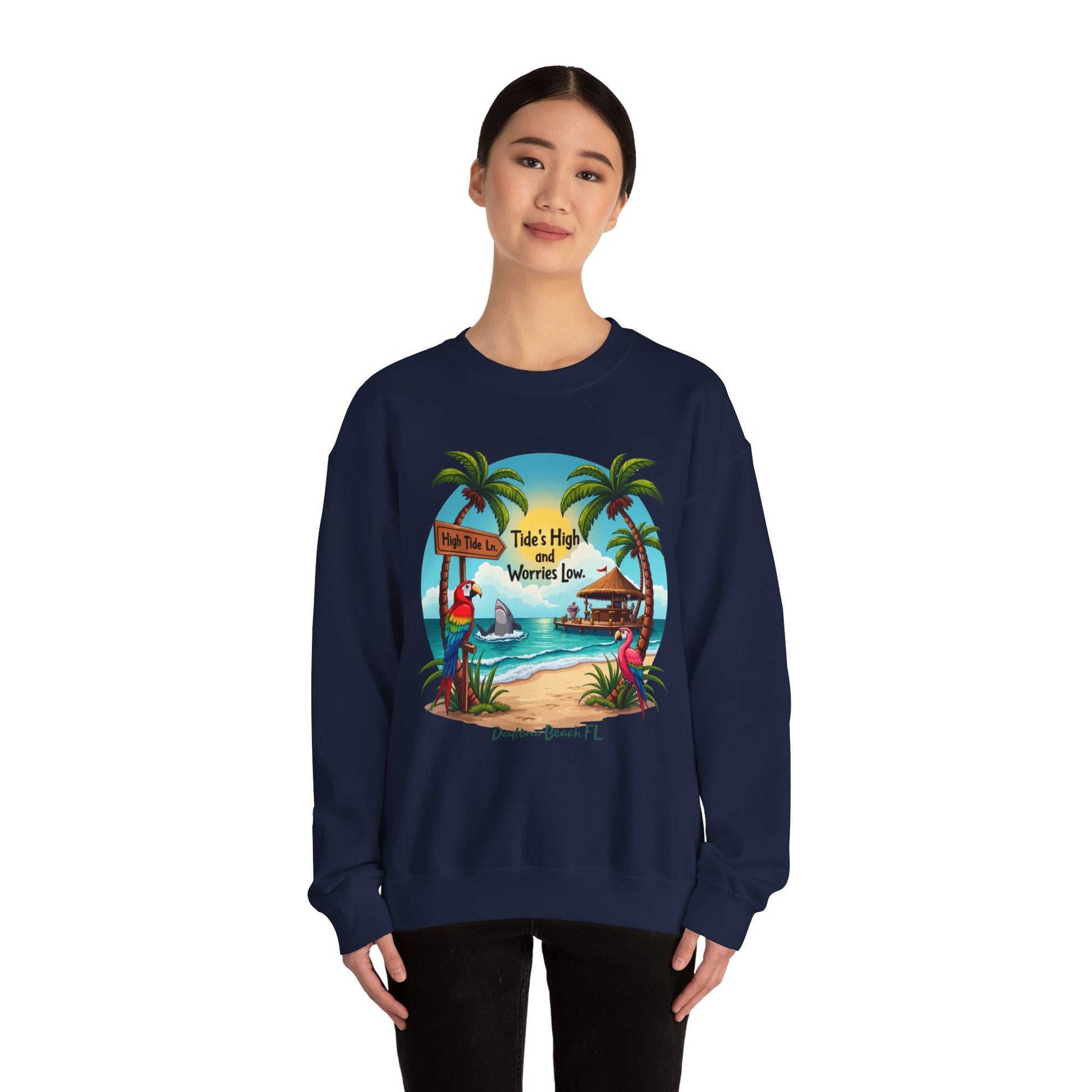 High tide Ln Crewneck Sweatshirt - Jimmy Buffet Style