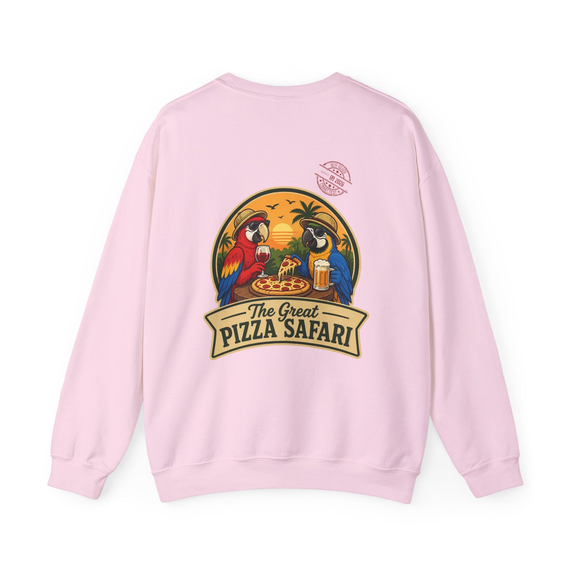 Pizza Safari Crewneck Sweatshirt — "The Great Pizza Safari" Graphic