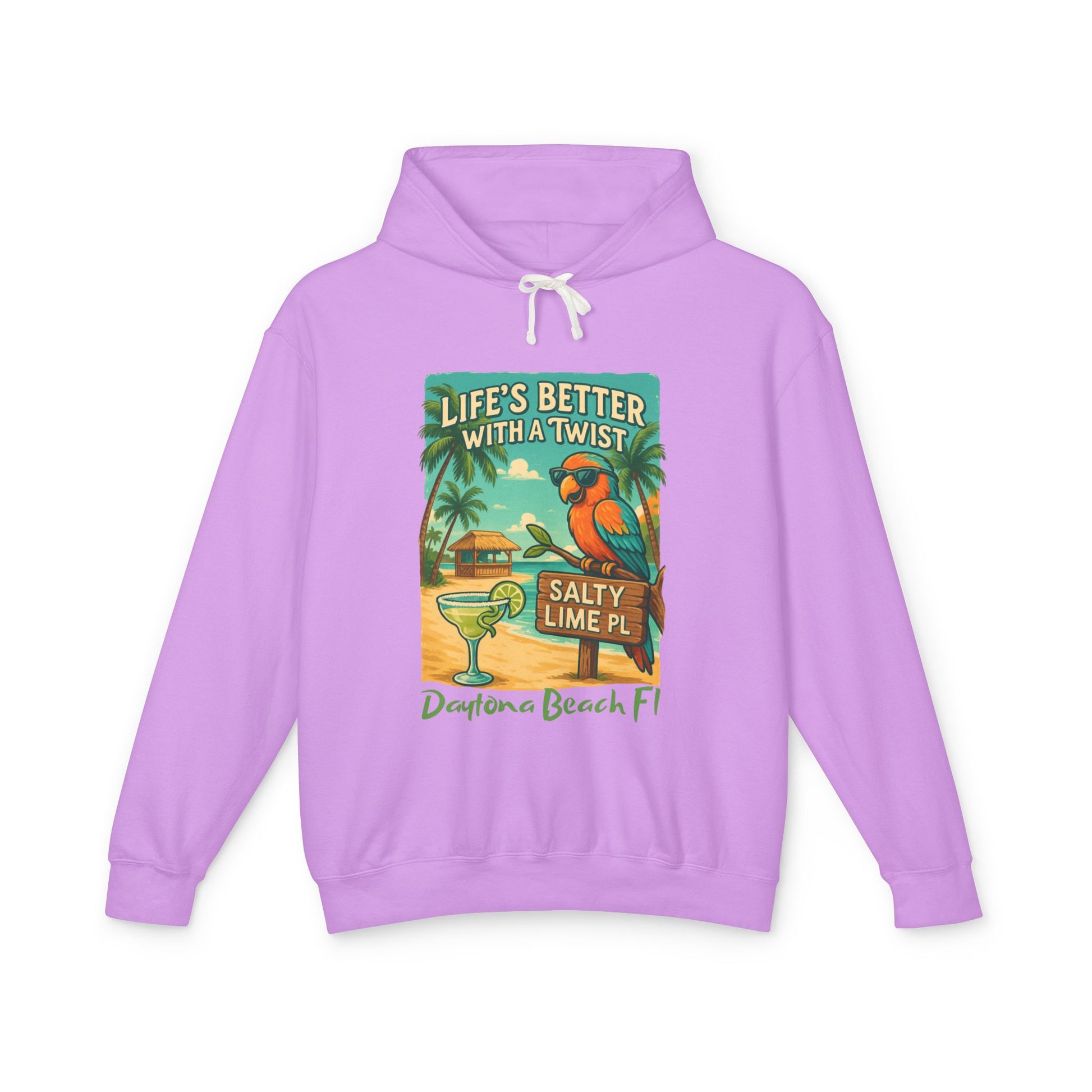 Salty Lime  Place  Lightweight Comfort Colors Hoodie - Jimmy Buffet Style