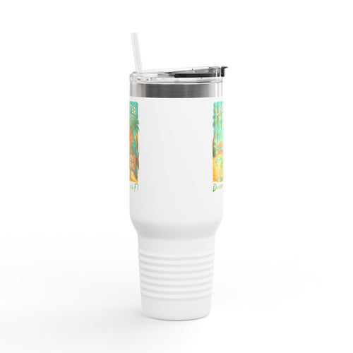 40oz Insulated Travel Mug — 'Life's Better With a Twist' Daytona Beach Cocktail Design