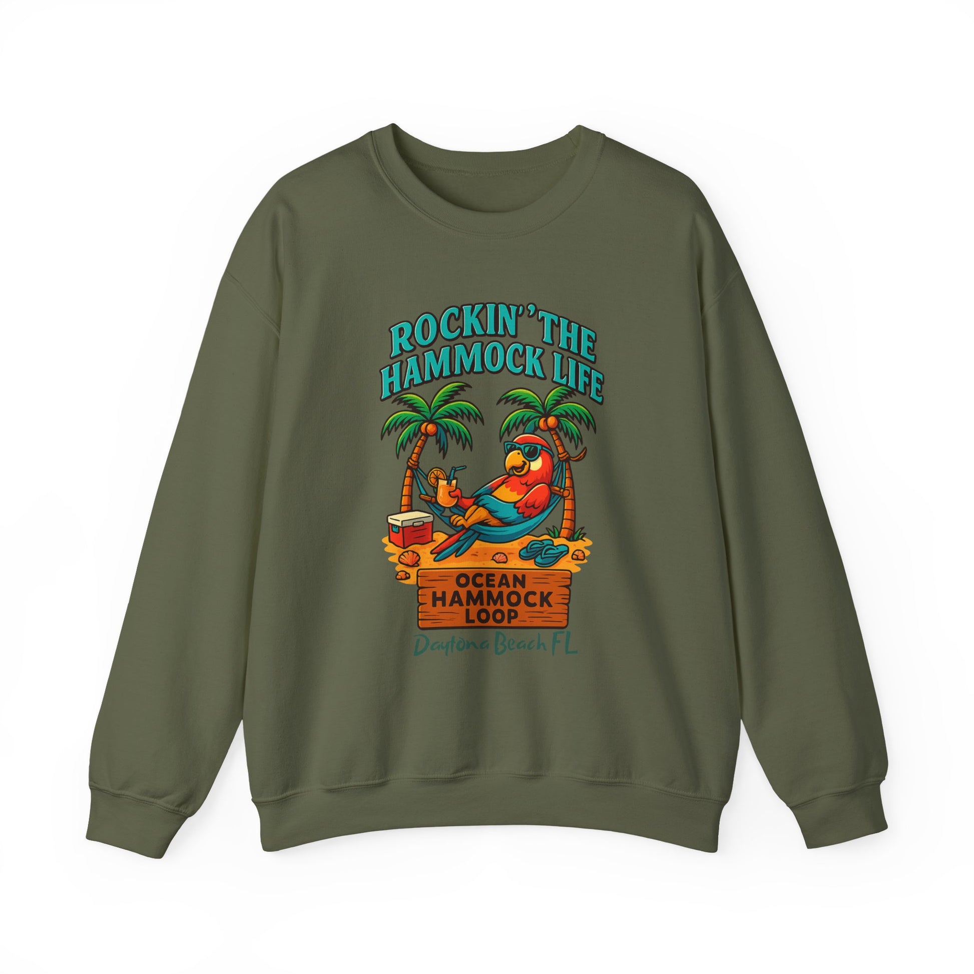 Ocean hammock Loop  Crewneck Sweatshirt - Jimmy Buffet Style