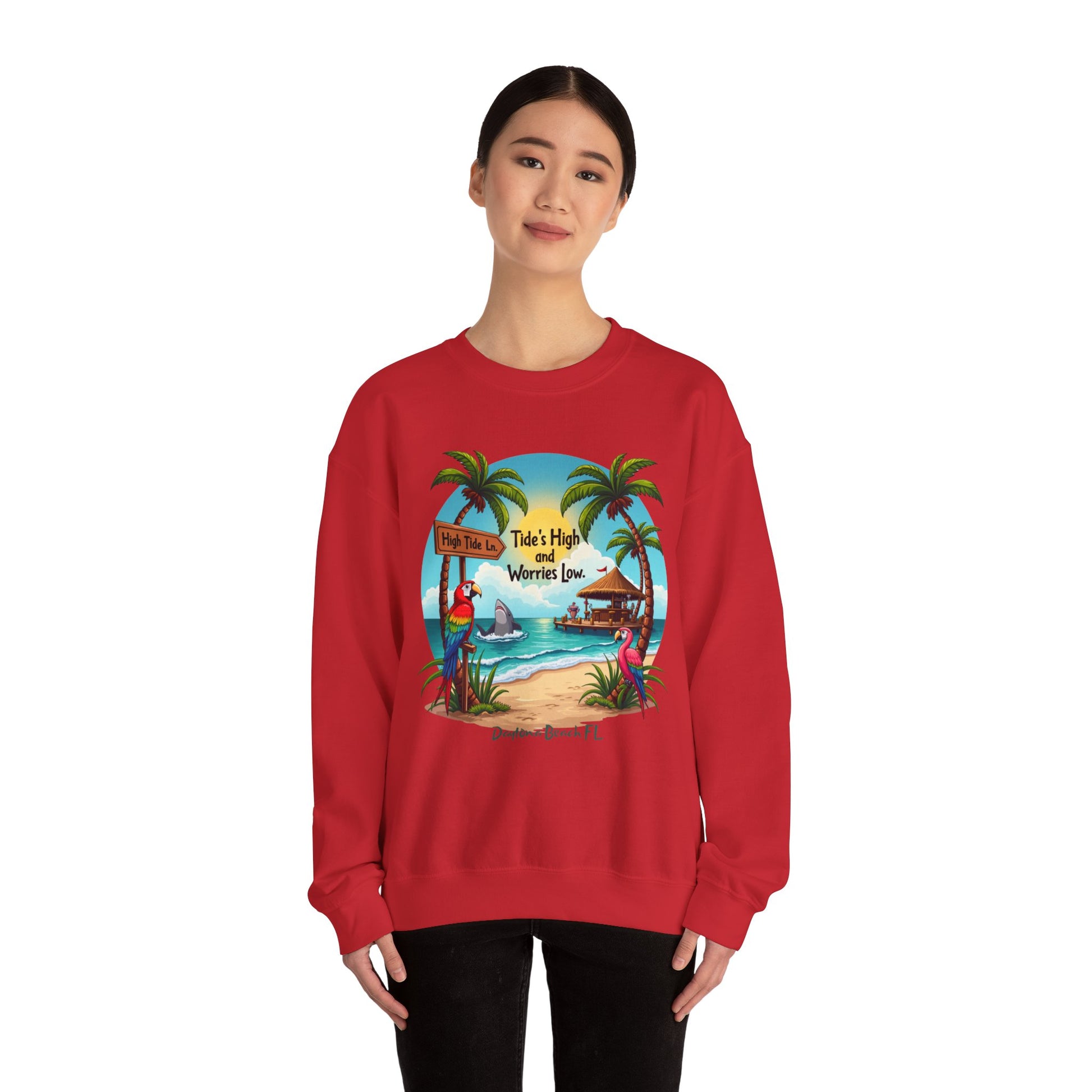High tide Ln Crewneck Sweatshirt - Jimmy Buffet Style