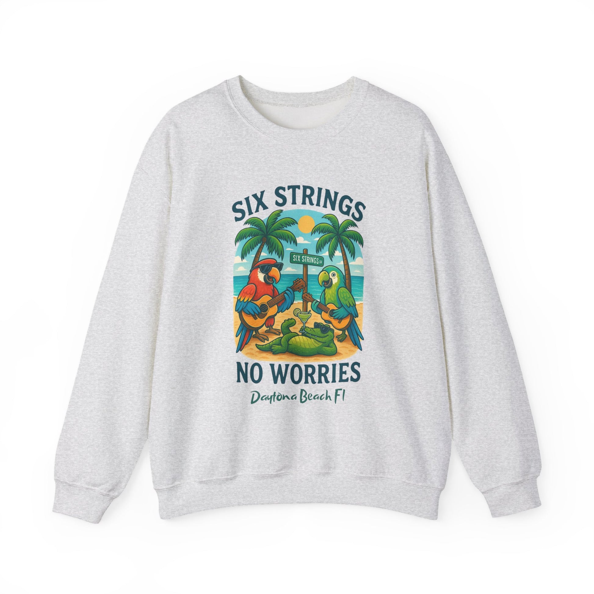 Six Strings  Crewneck Sweatshirt - Jimmy Buffet Style