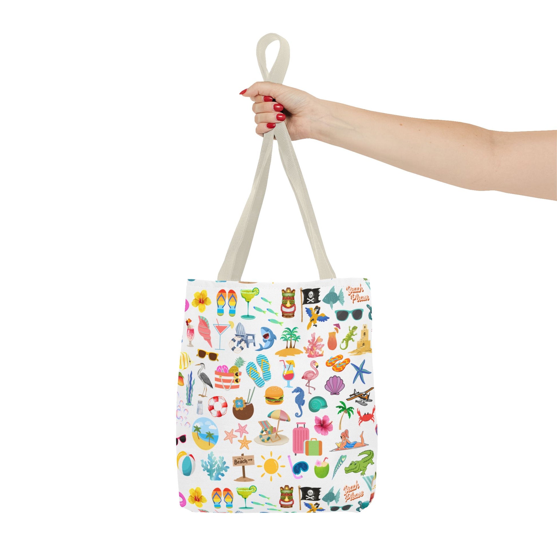 Vibrant Summer Tote Bag, Beach Tote, Vacation Carryall, Fun Shopping Bag, Cute Gift for Her